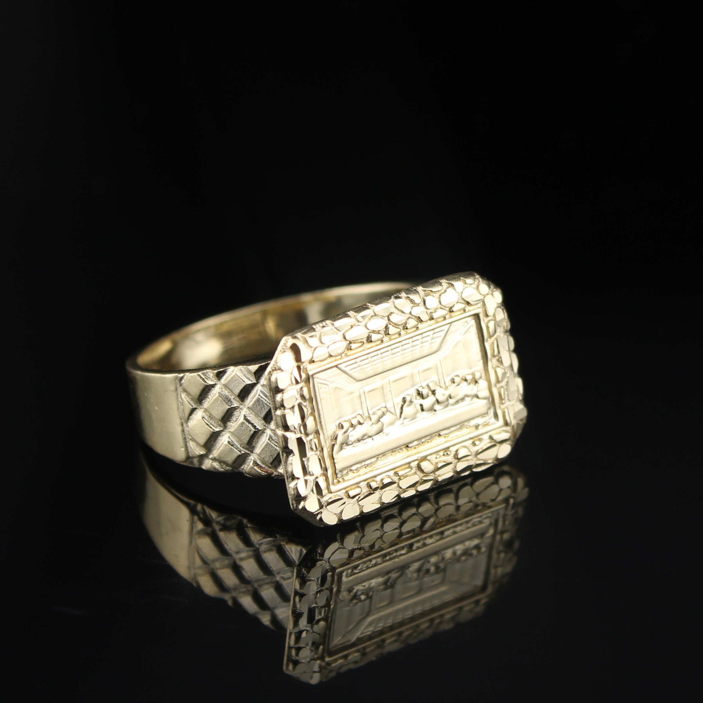 10K Last Supper Nugget Ring