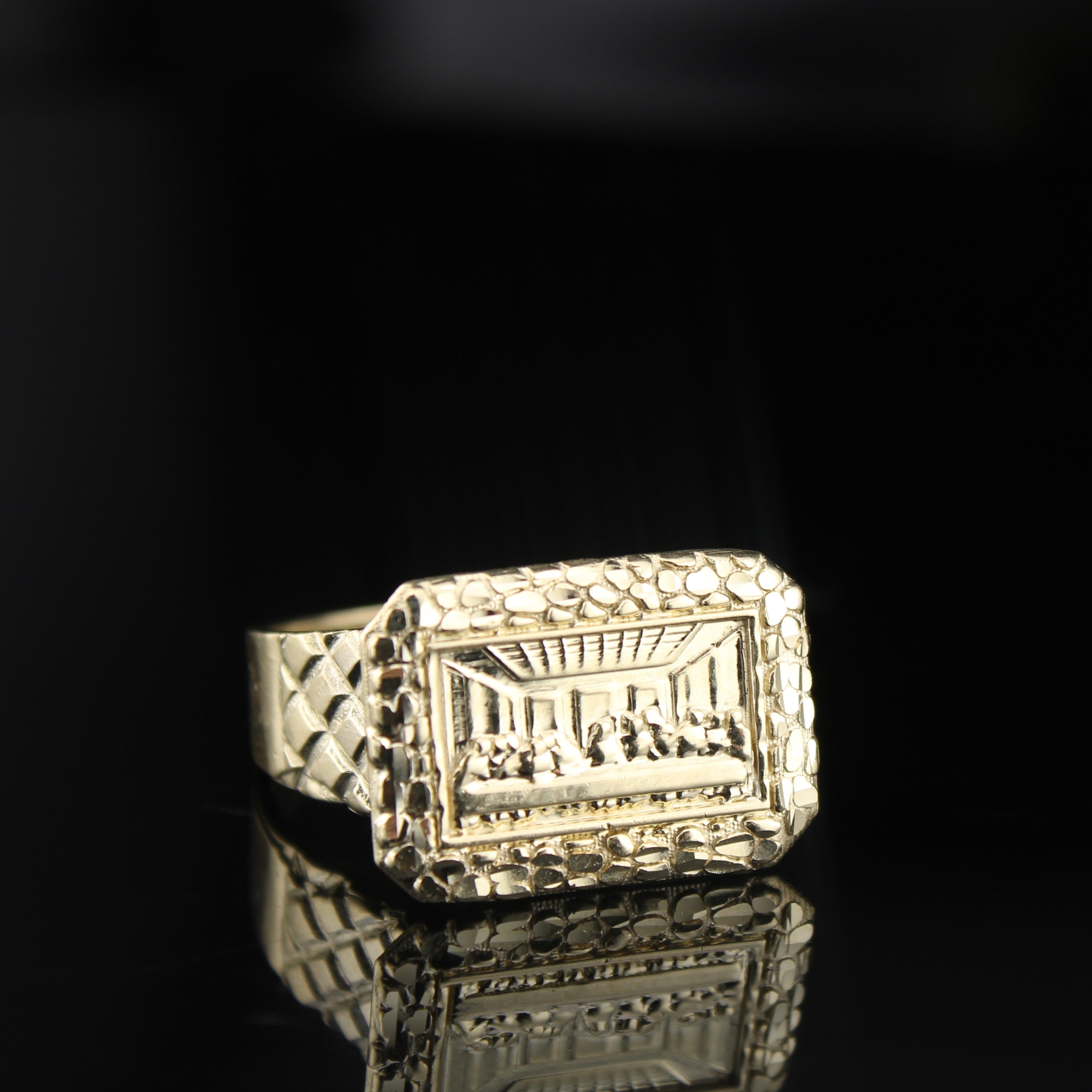 10K Last Supper Nugget Ring