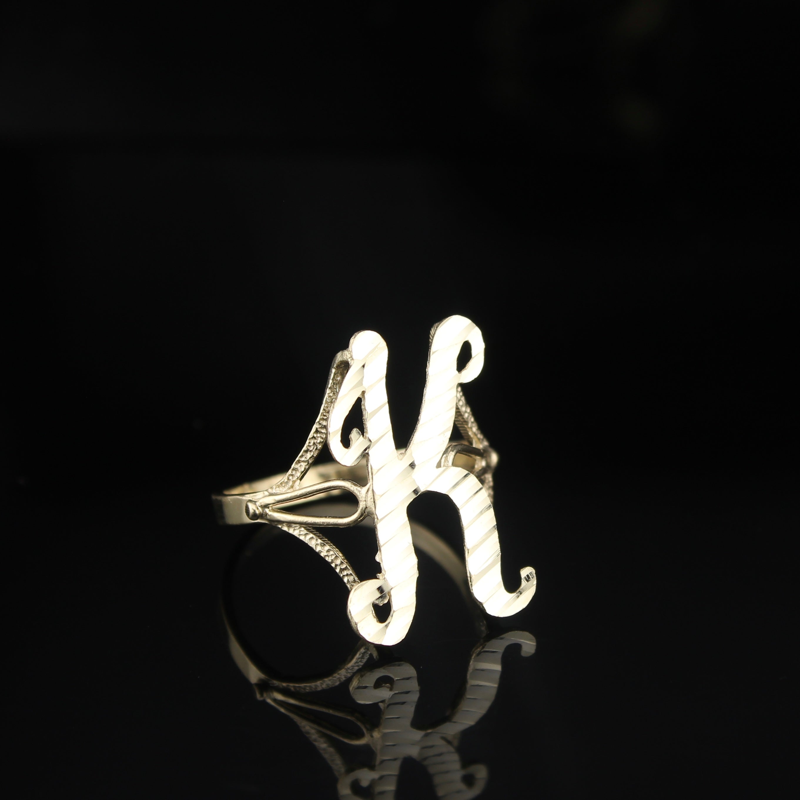 10K Gold Initial "K" Ring