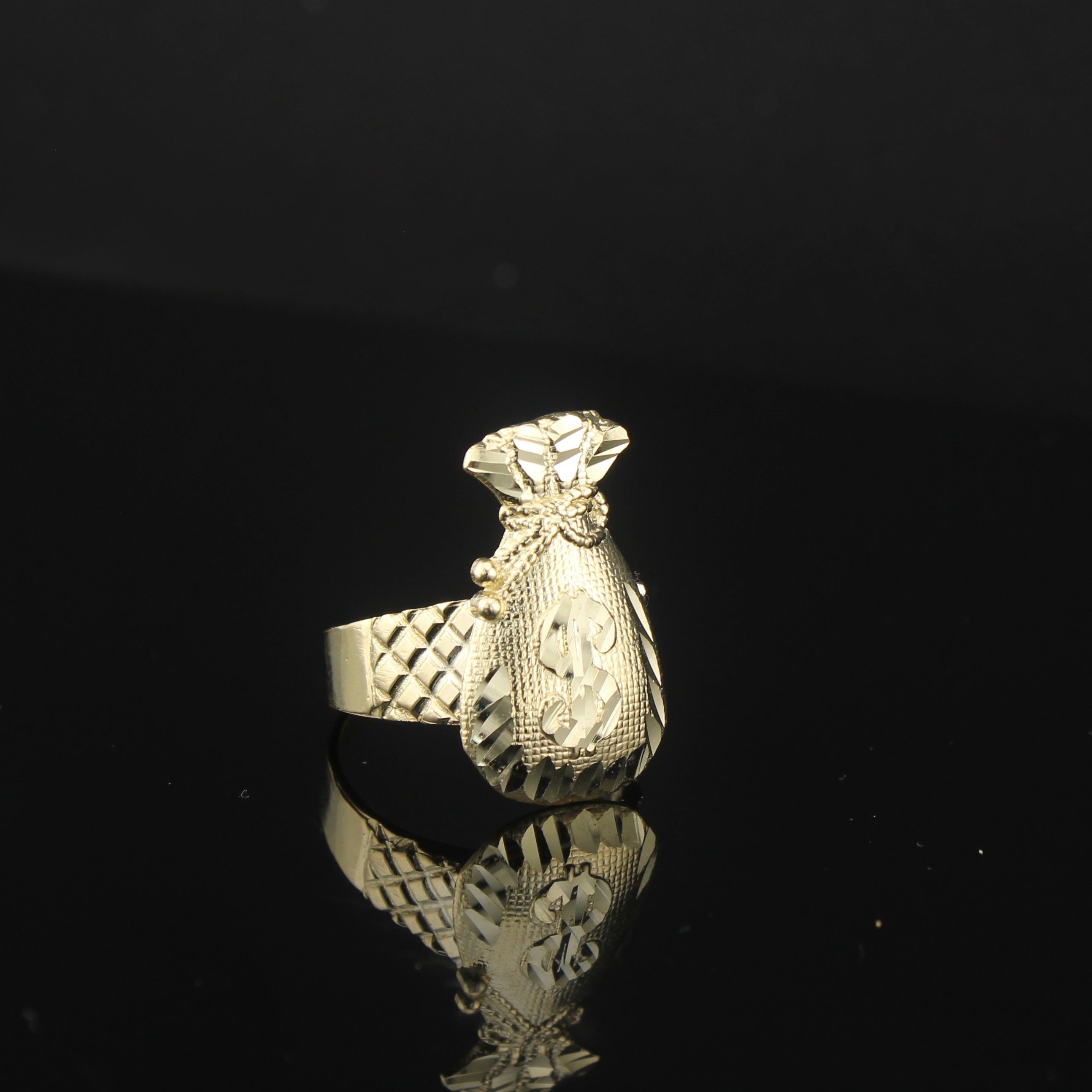 10K Gold Money Bag Ring