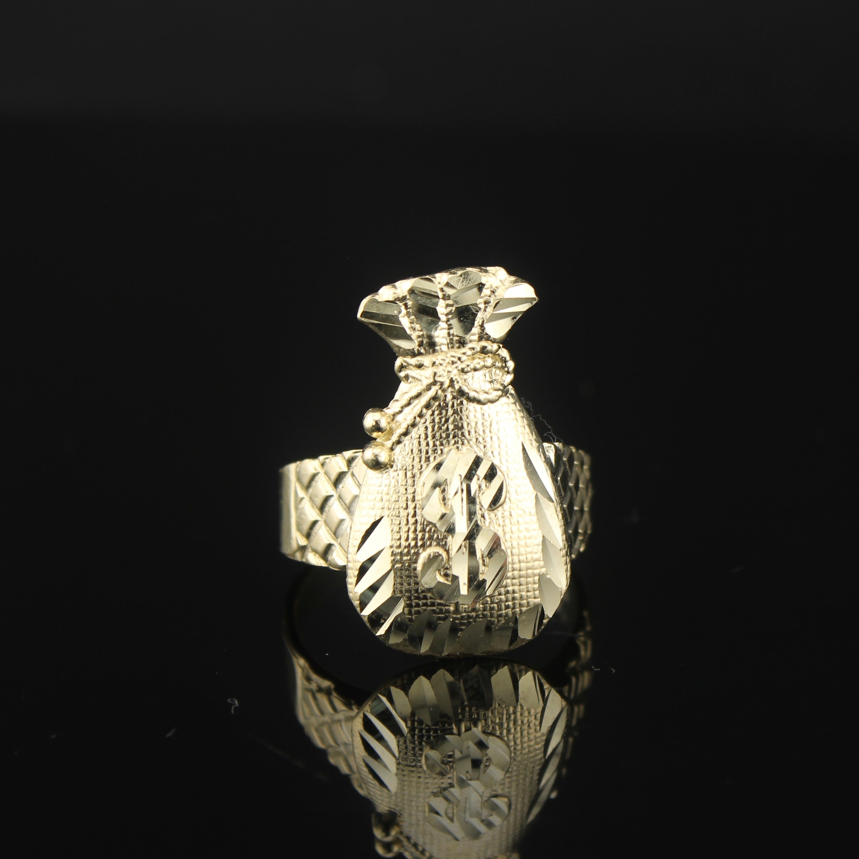 10K Gold Money Bag Ring