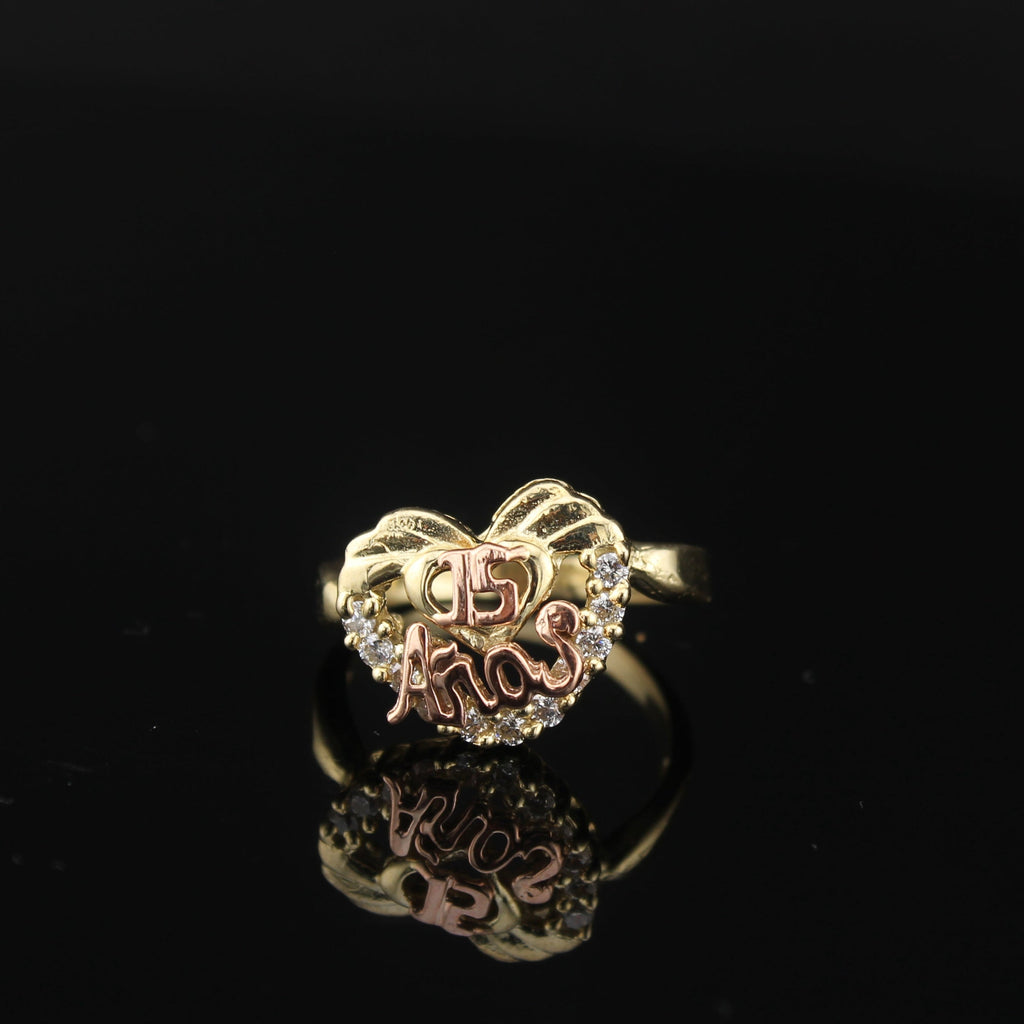 10K Heart Quinceañera Ring 15 Anos