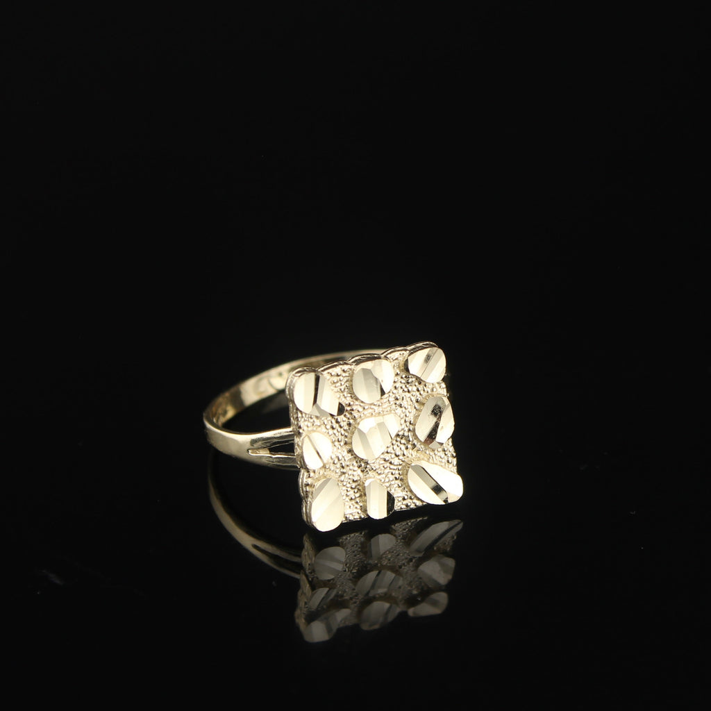 10K Gold Square Nugget Ring
