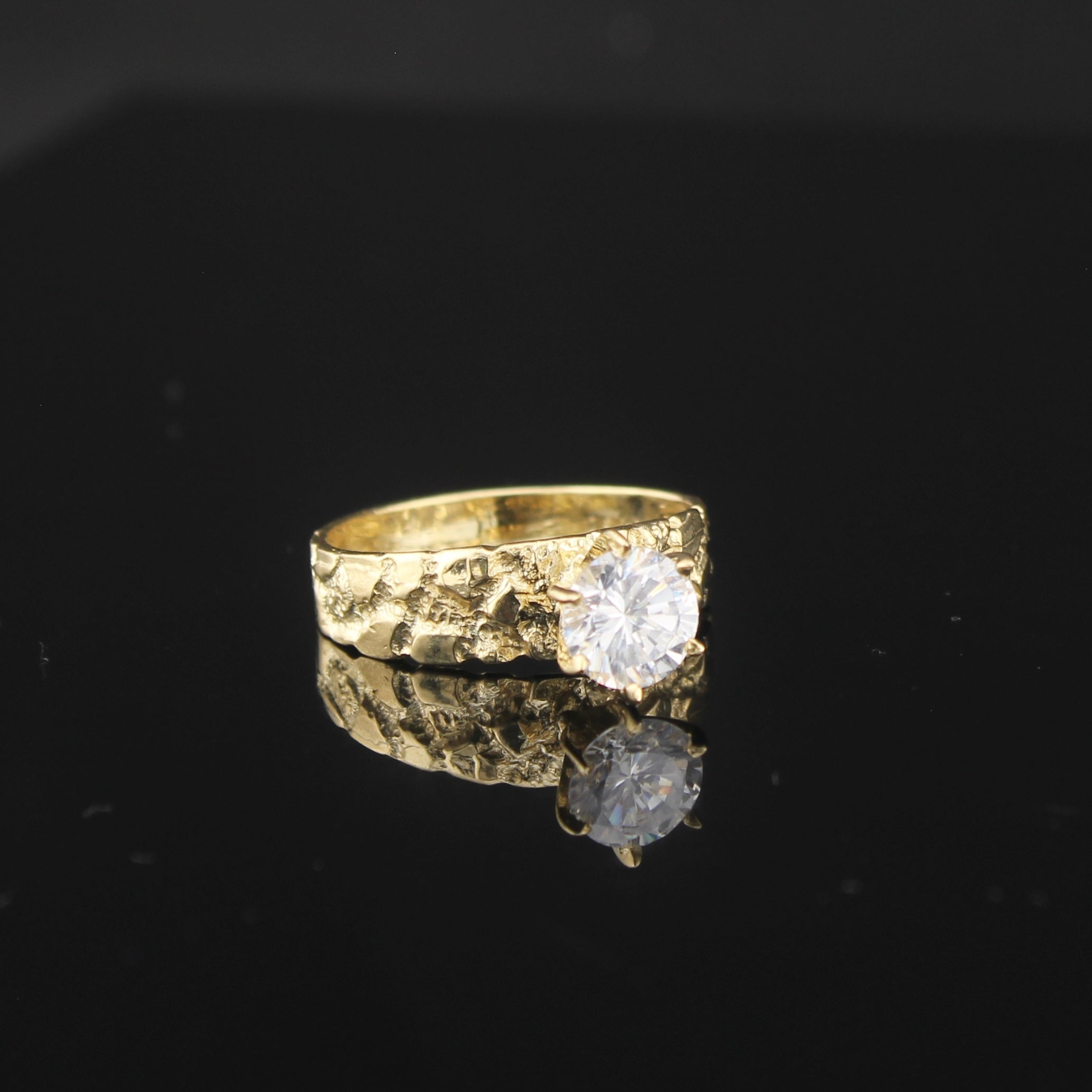 10K Nugget Solitare Promise Ring