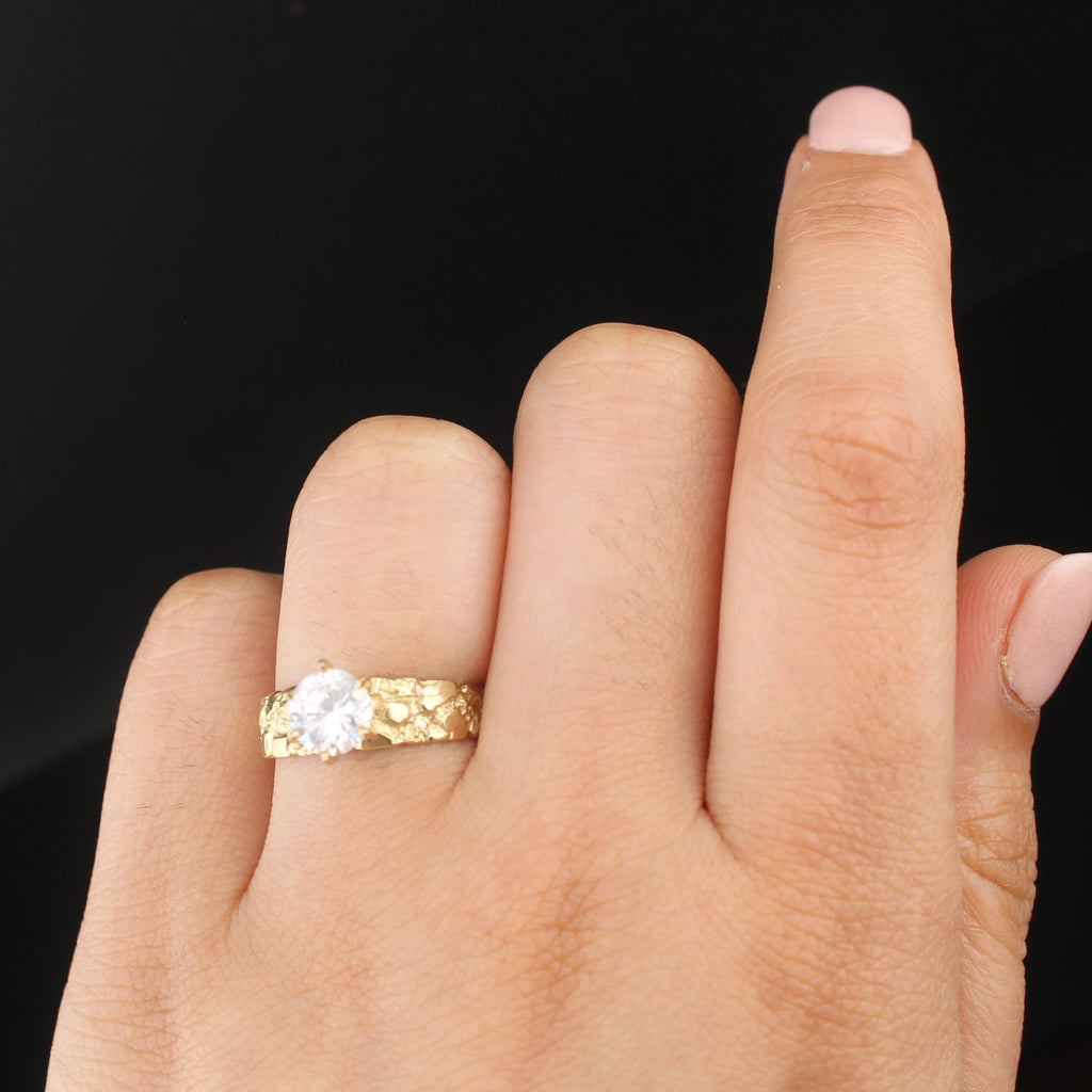 10K Nugget Solitare Promise Ring