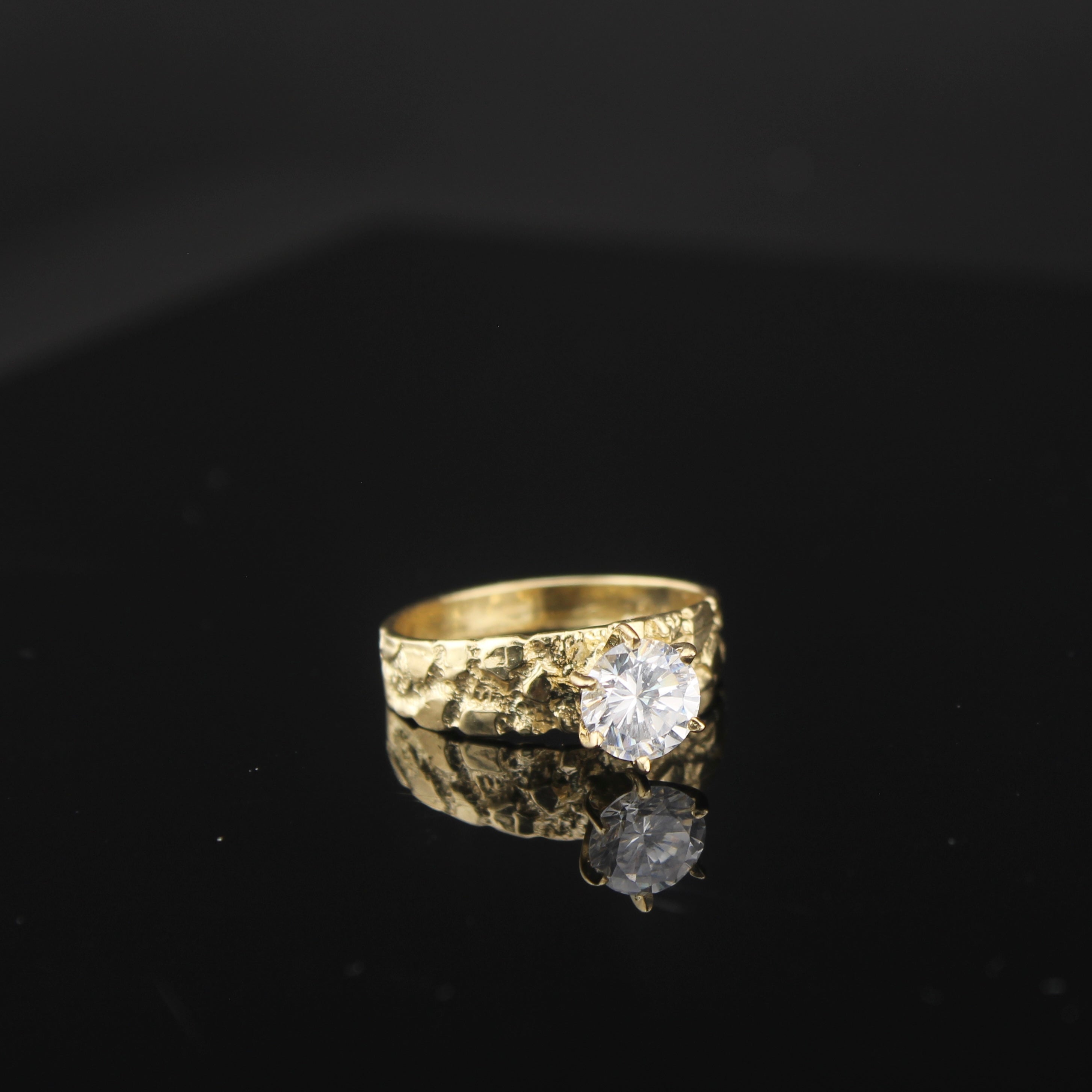 10K Nugget Solitare Promise Ring
