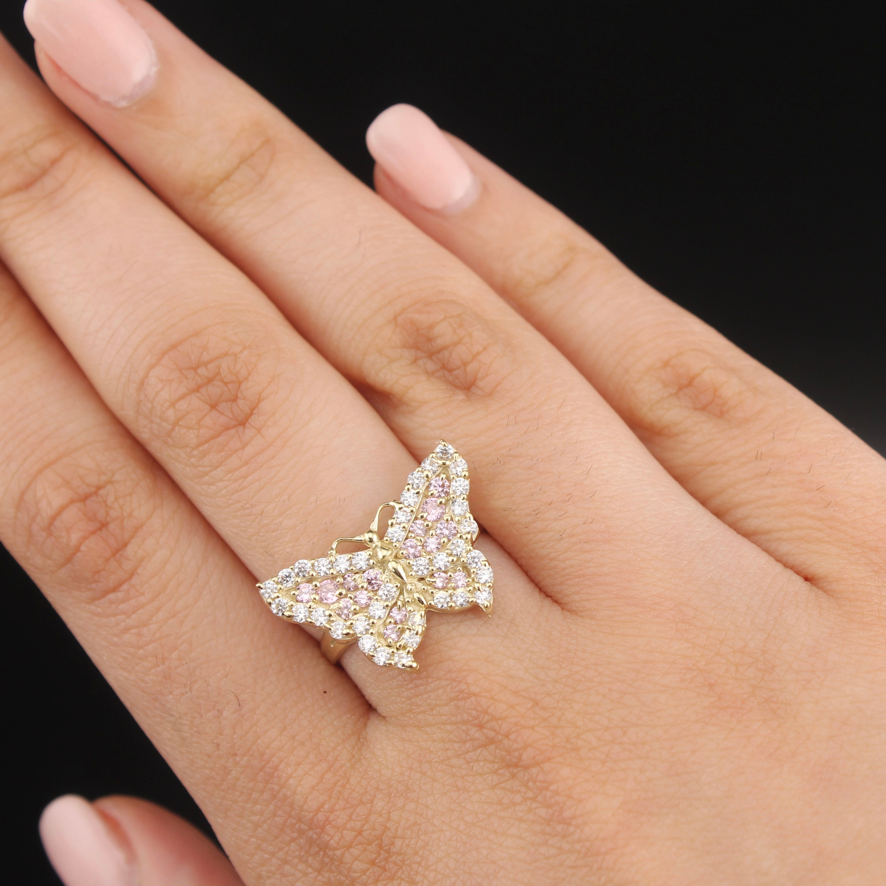 10K Butterfly Womans Ring