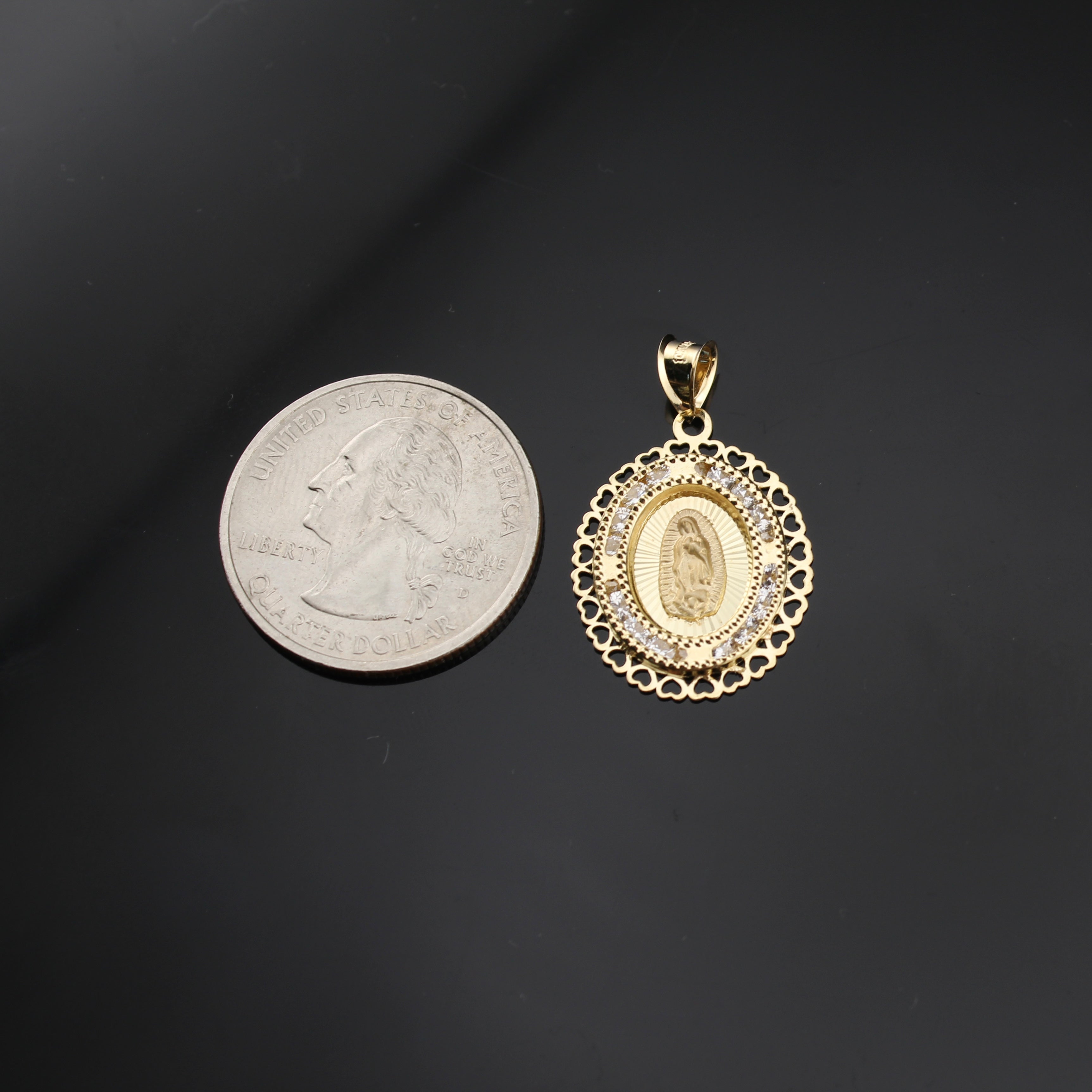 10K Gold Virgin Mary Pendant