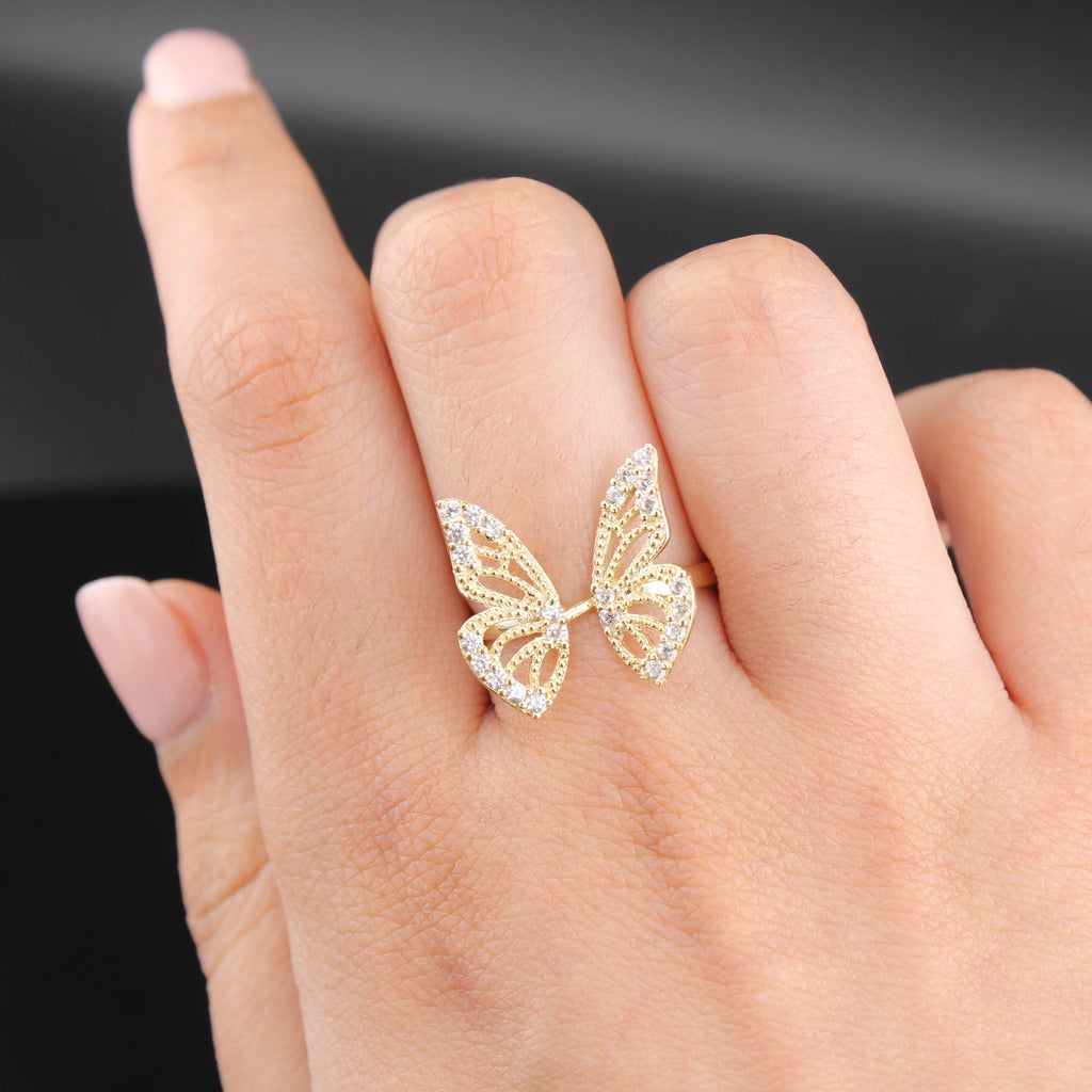 10K Butterfly Wing Ring