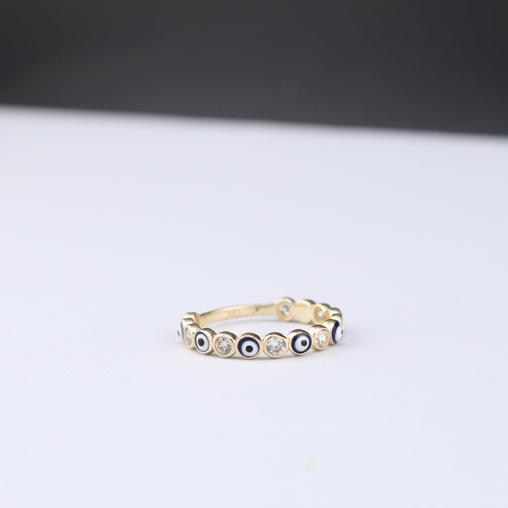 14K Gold  Evil Eye Ring