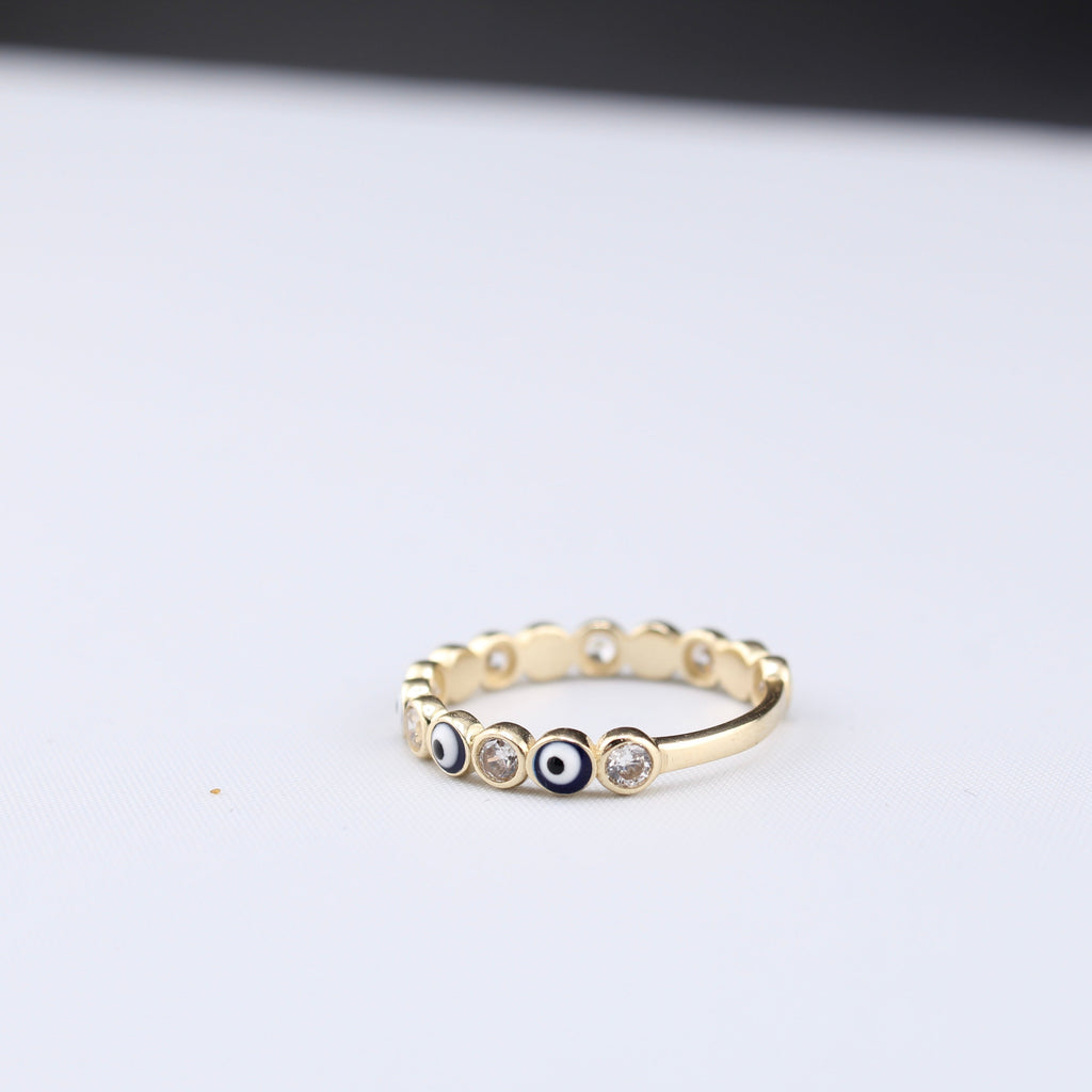 14K Gold  Evil Eye Ring
