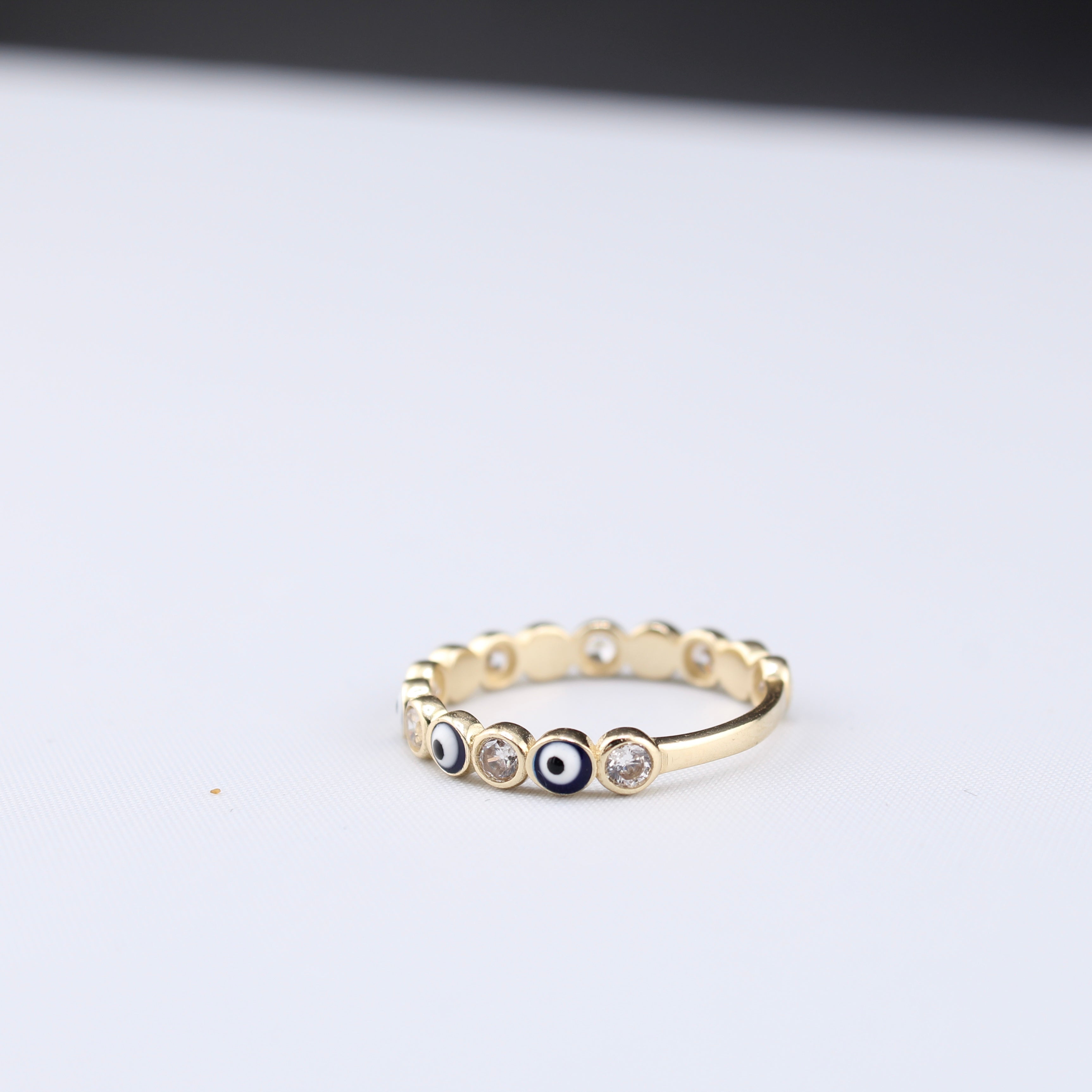 14K Gold  Evil Eye Ring