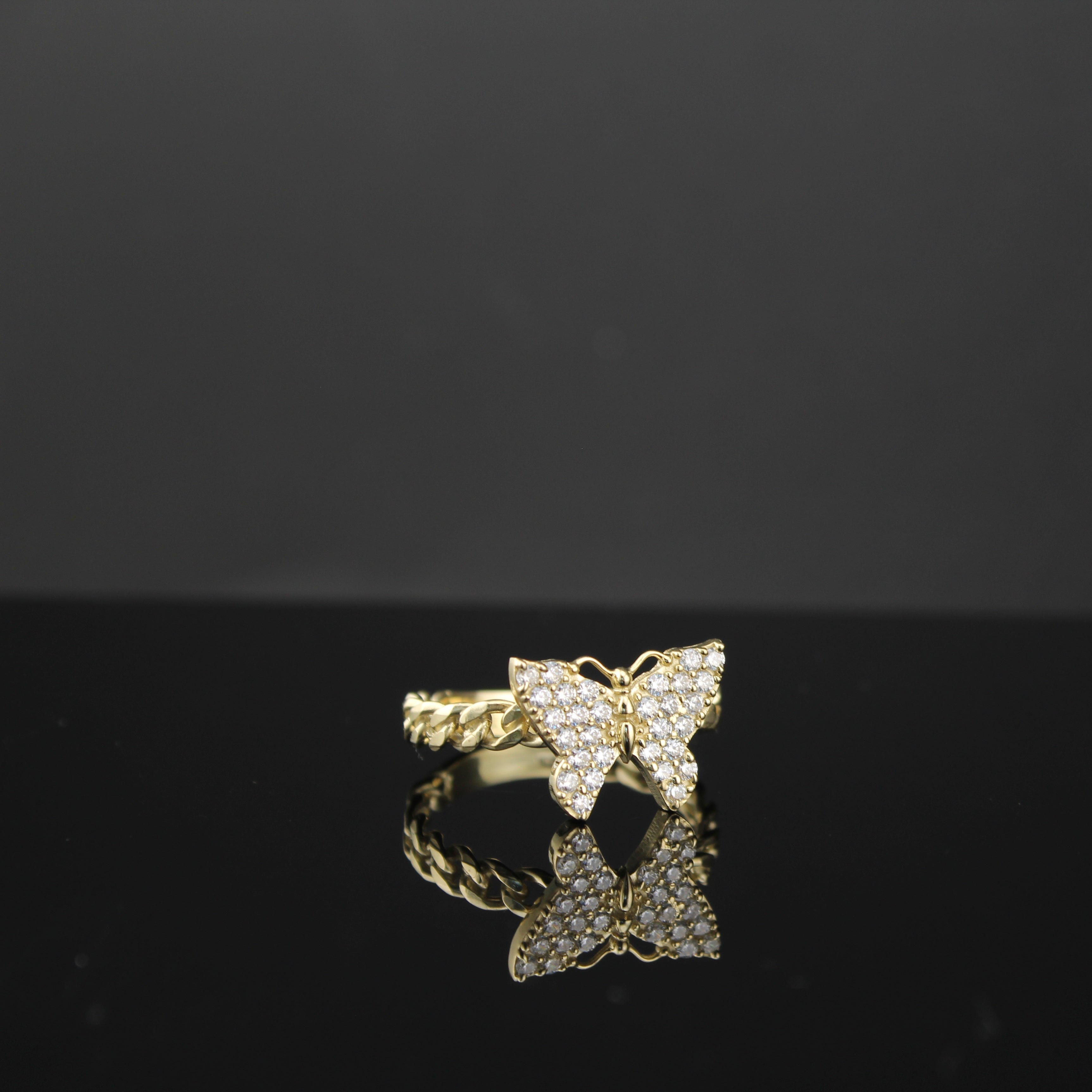 10K Real Gold Butterfly Ring