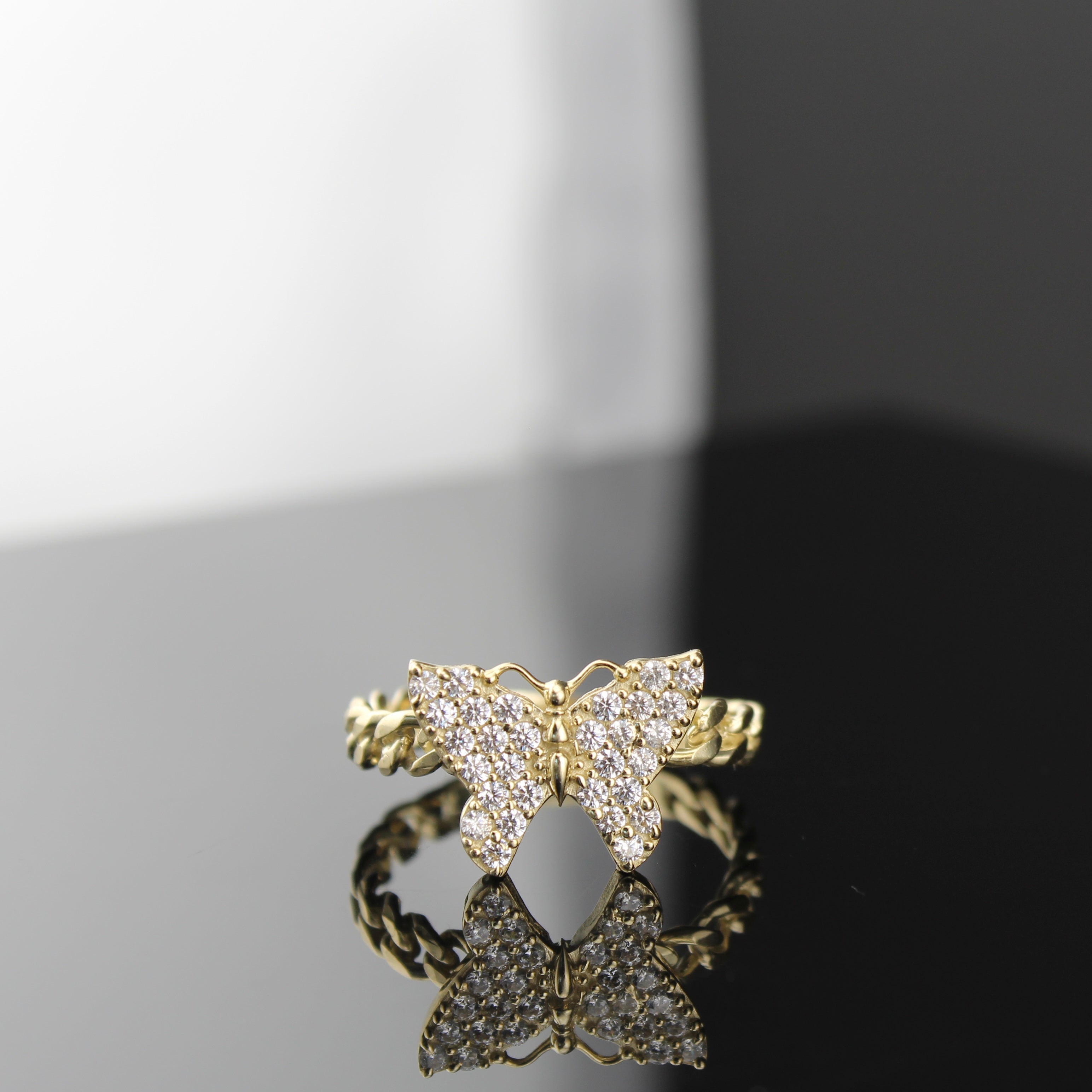 10K Real Gold Butterfly Ring