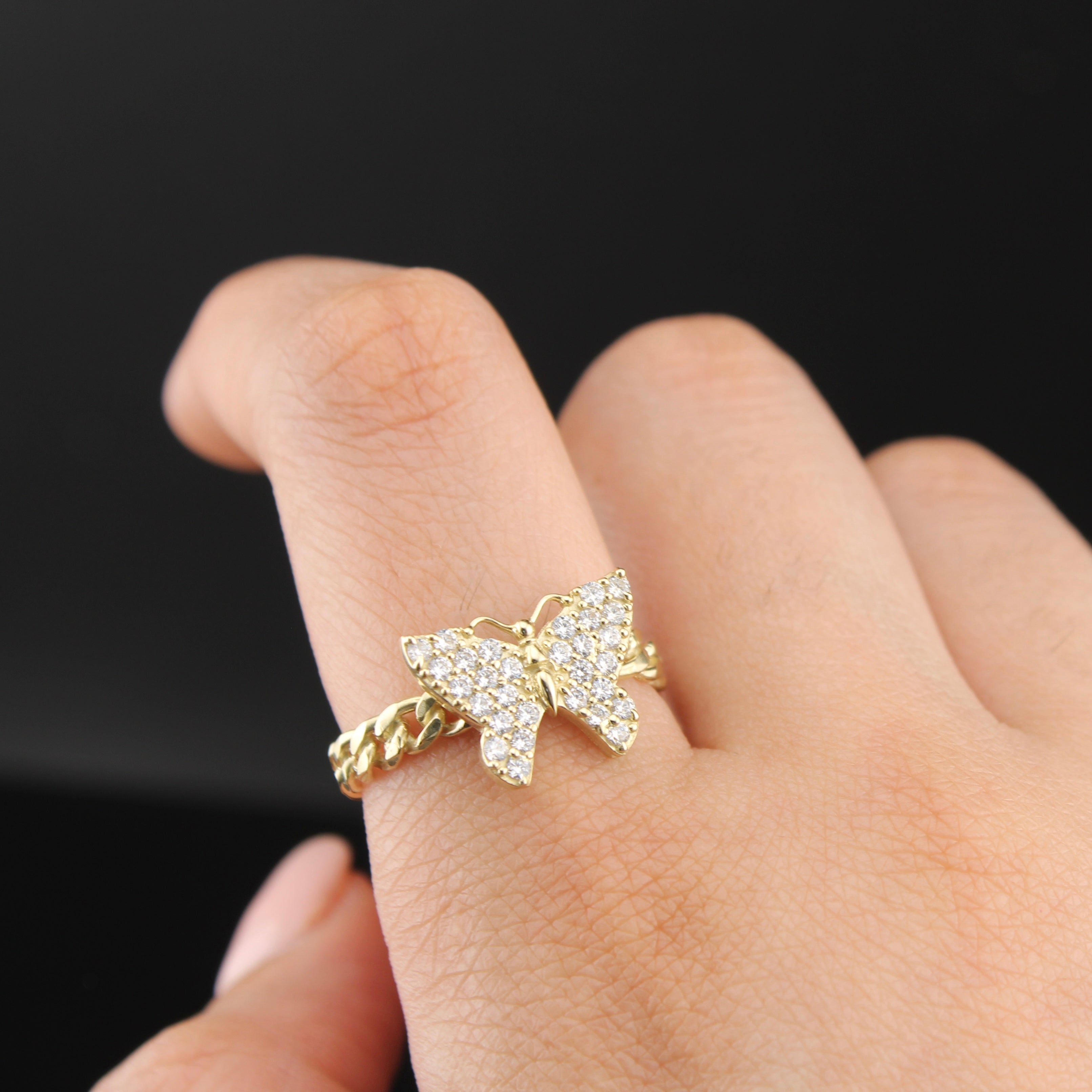 10K Real Gold Butterfly Ring