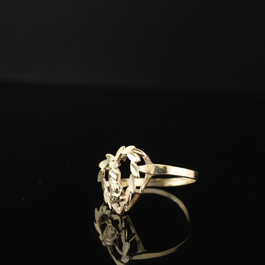 10K Real Gold Virgin Mary Heart Ring