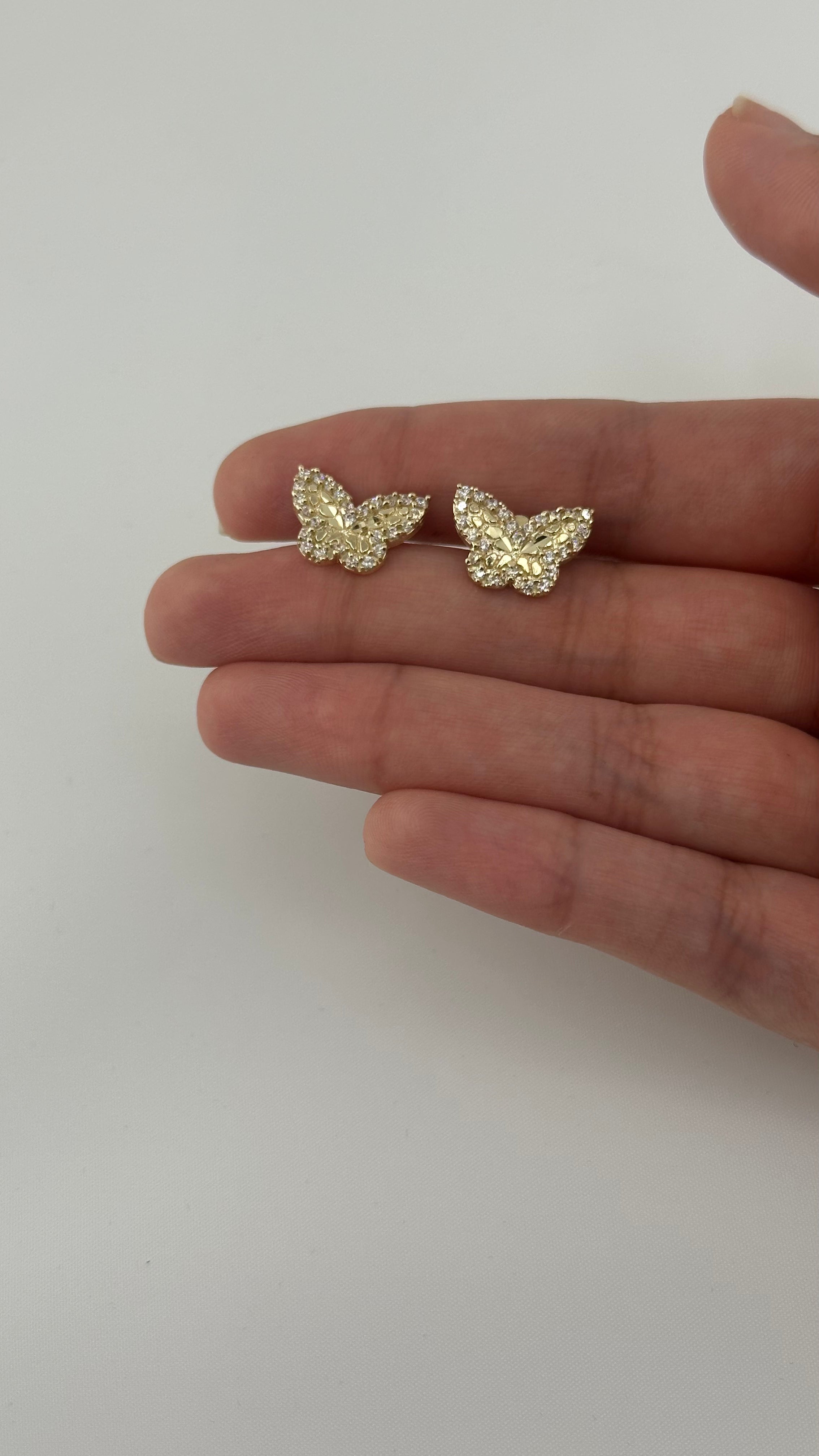 10K Nugget Butterfly Earrings