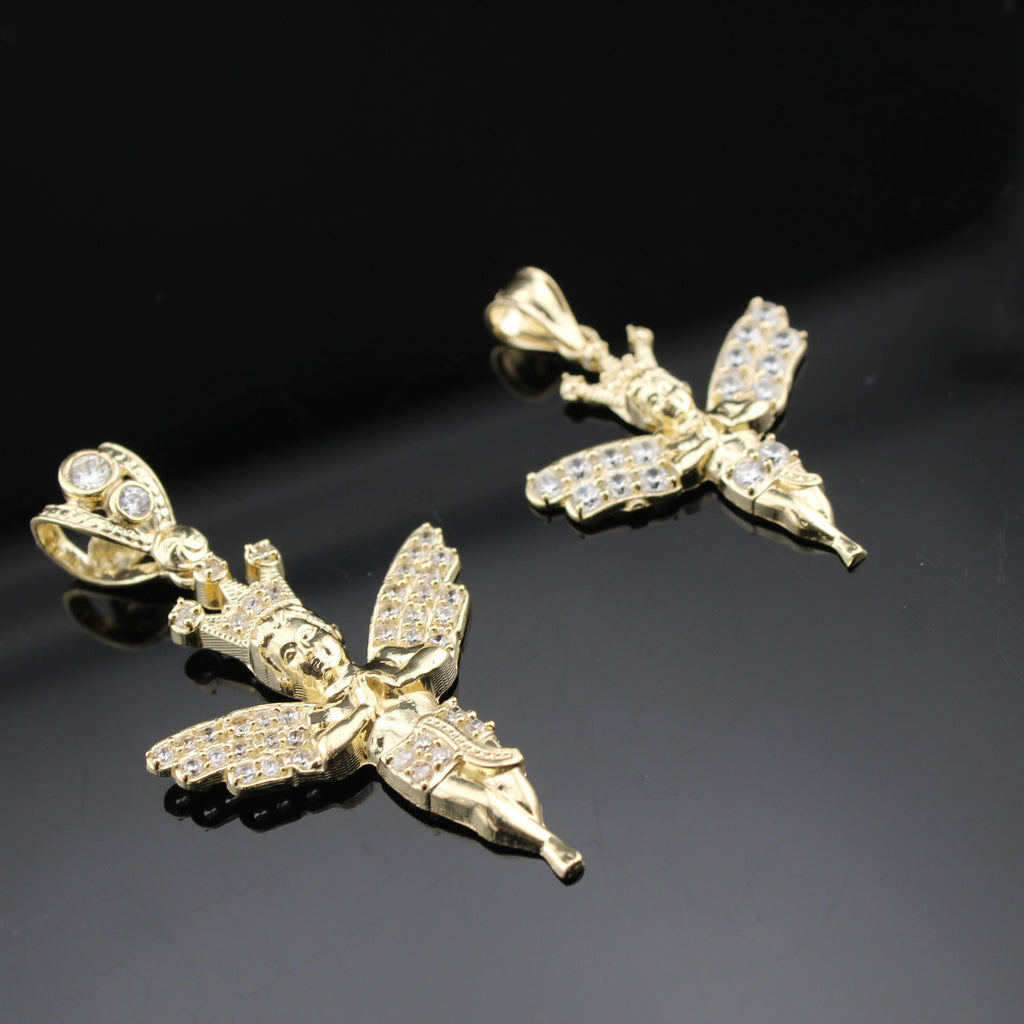 10K Real Gold Angel Pendant