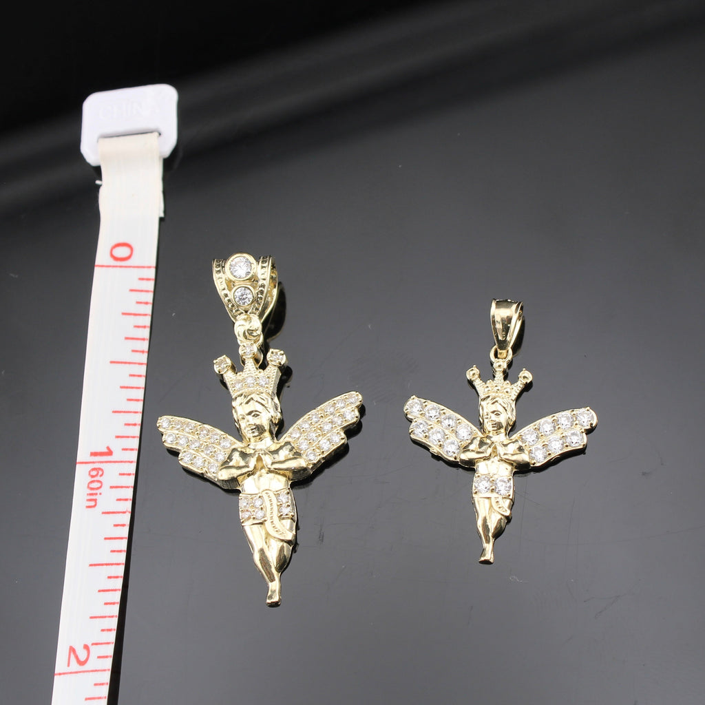 10K Real Gold Angel Pendant