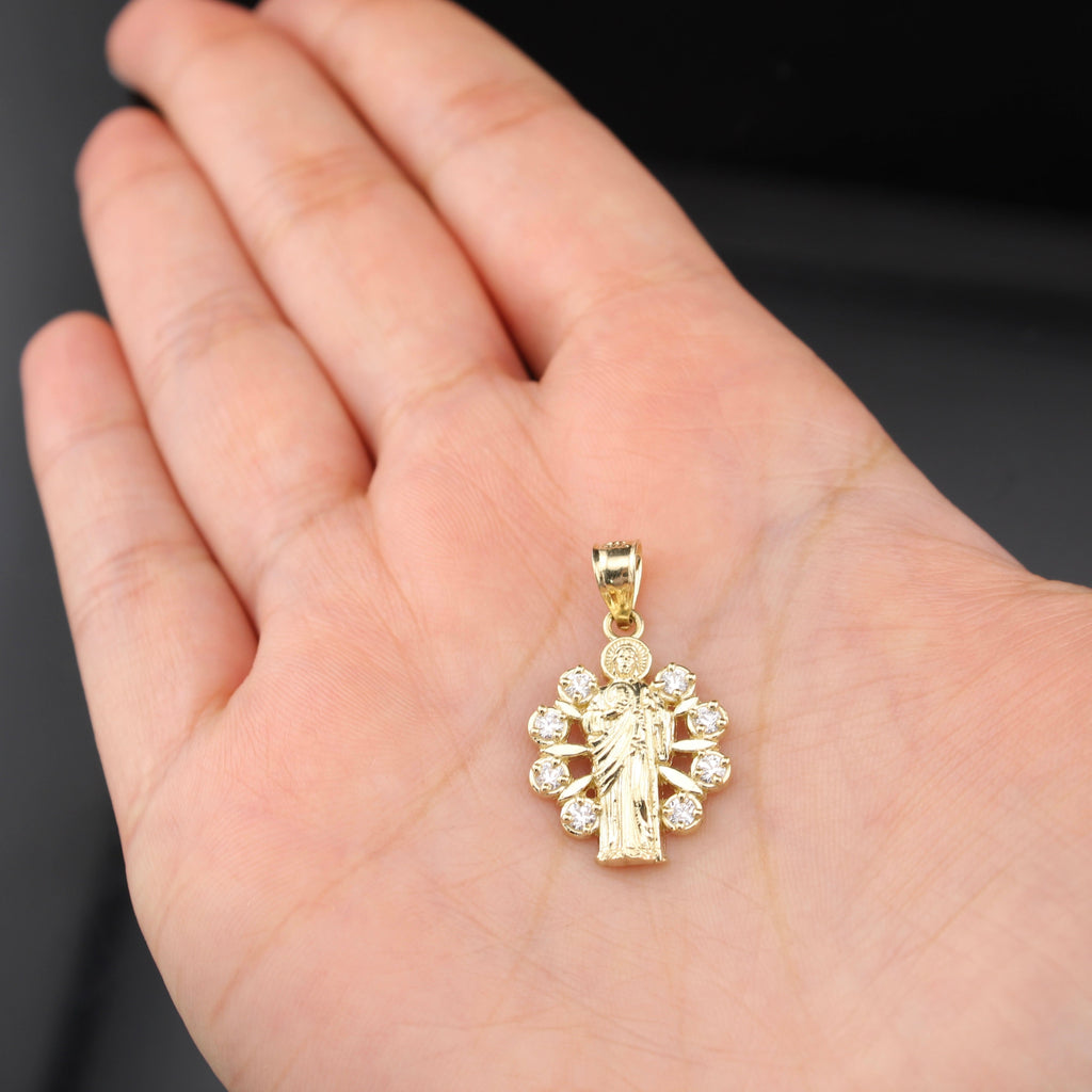 10K Real Gold Virgin Mary Pendant