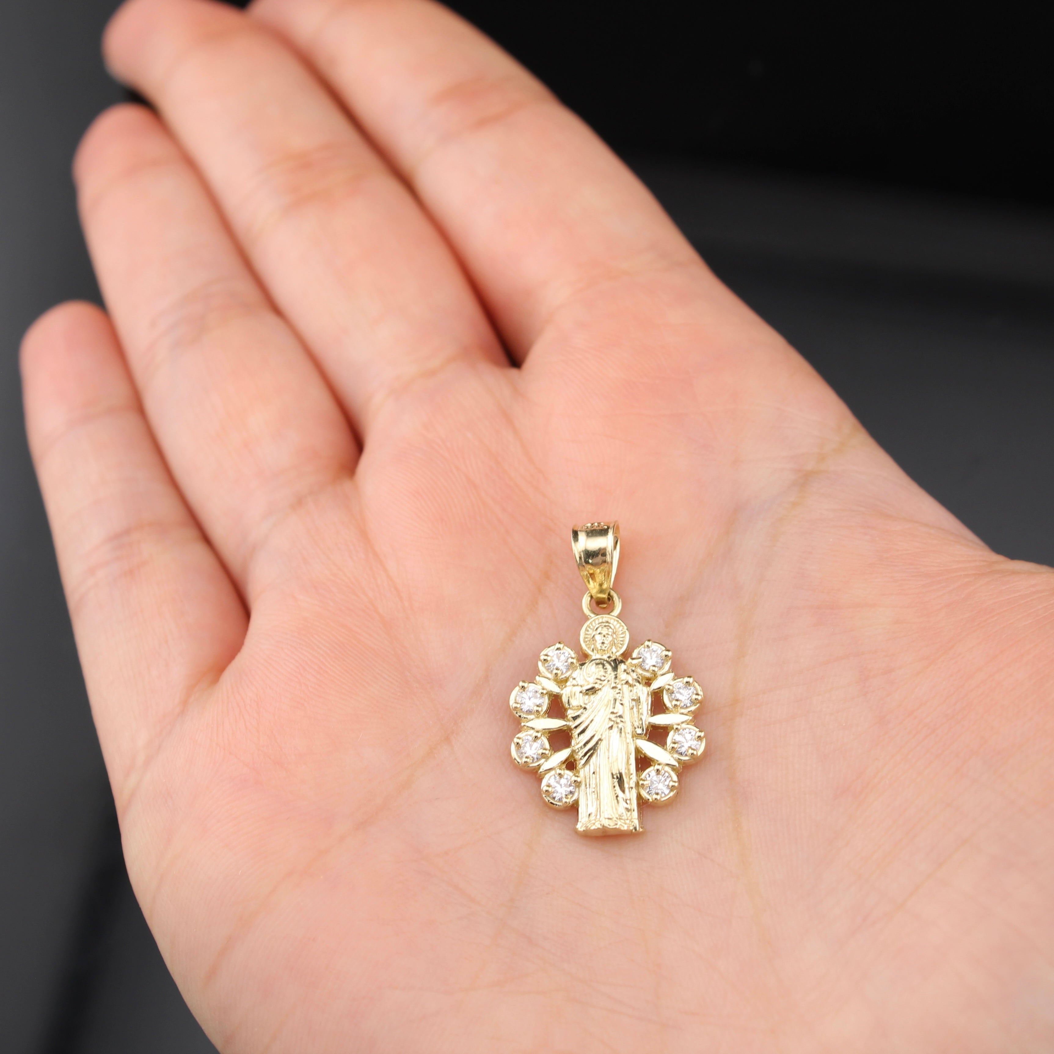 10K Real Gold Virgin Mary Pendant