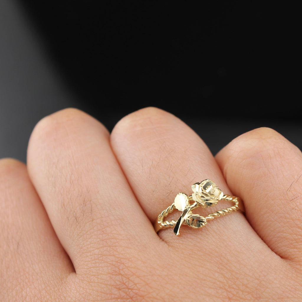 10K Real Gold Rose Ring