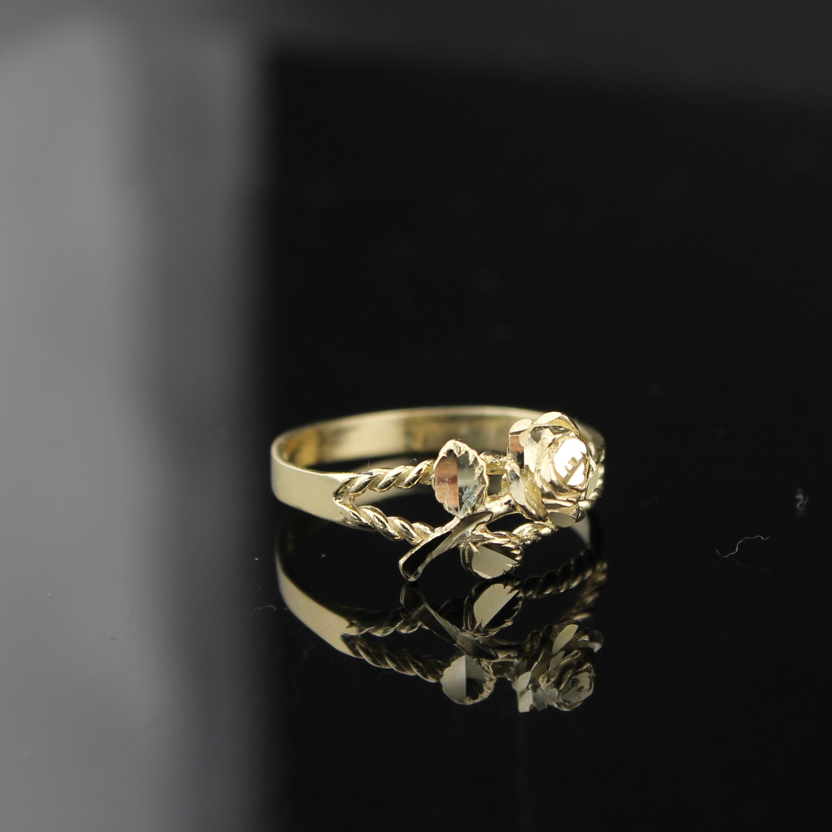 10K Real Gold Rose Ring