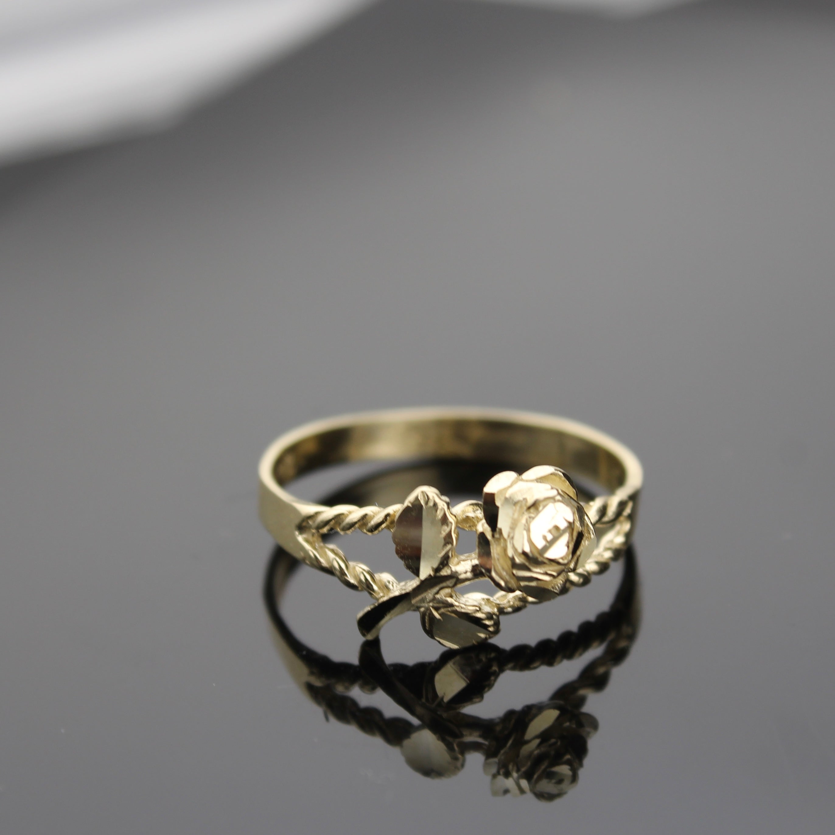 10K Real Gold Rose Ring