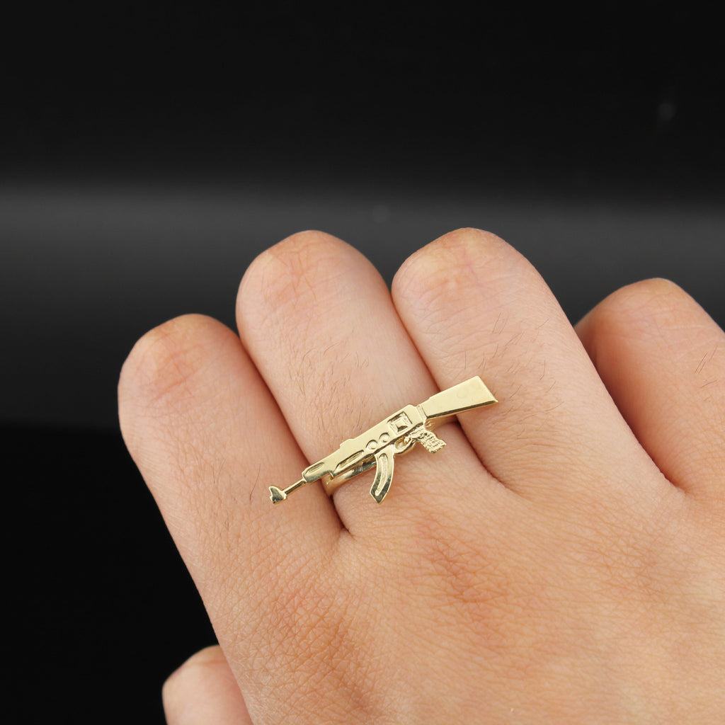 10K Real Gold Ak-47 Ring