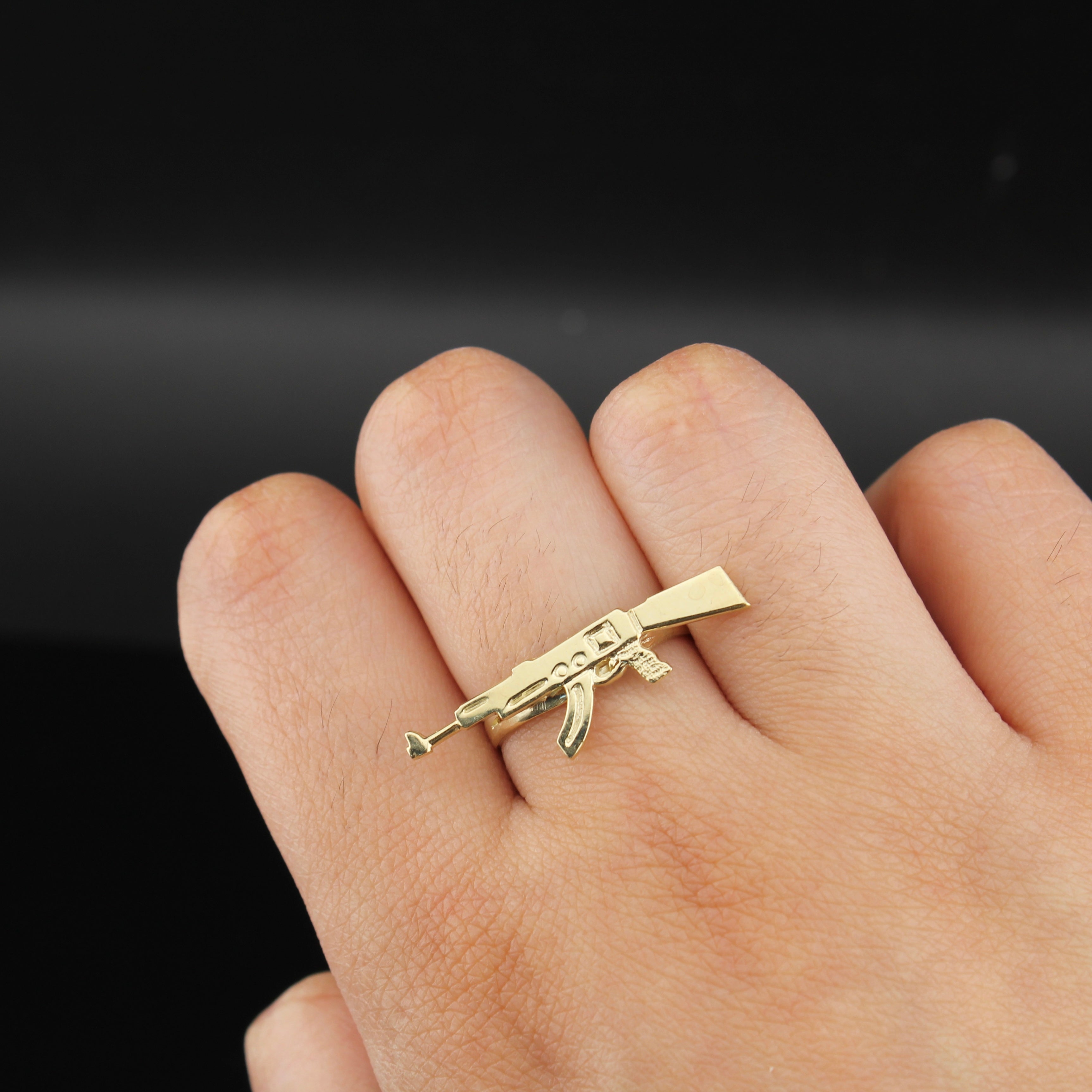10K Real Gold Ak-47 Ring
