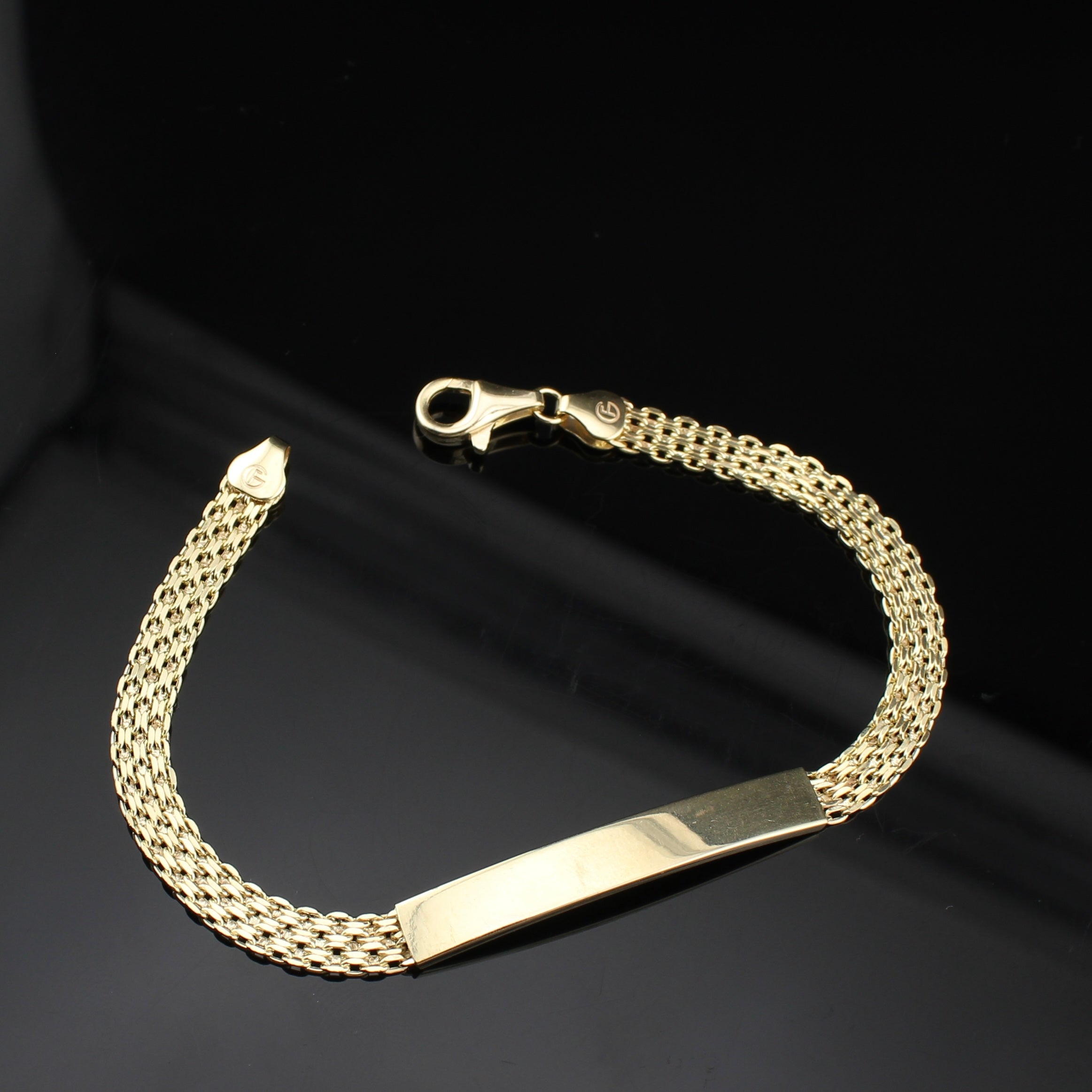 10K Bismark ID Link Bracelet 7.5 in