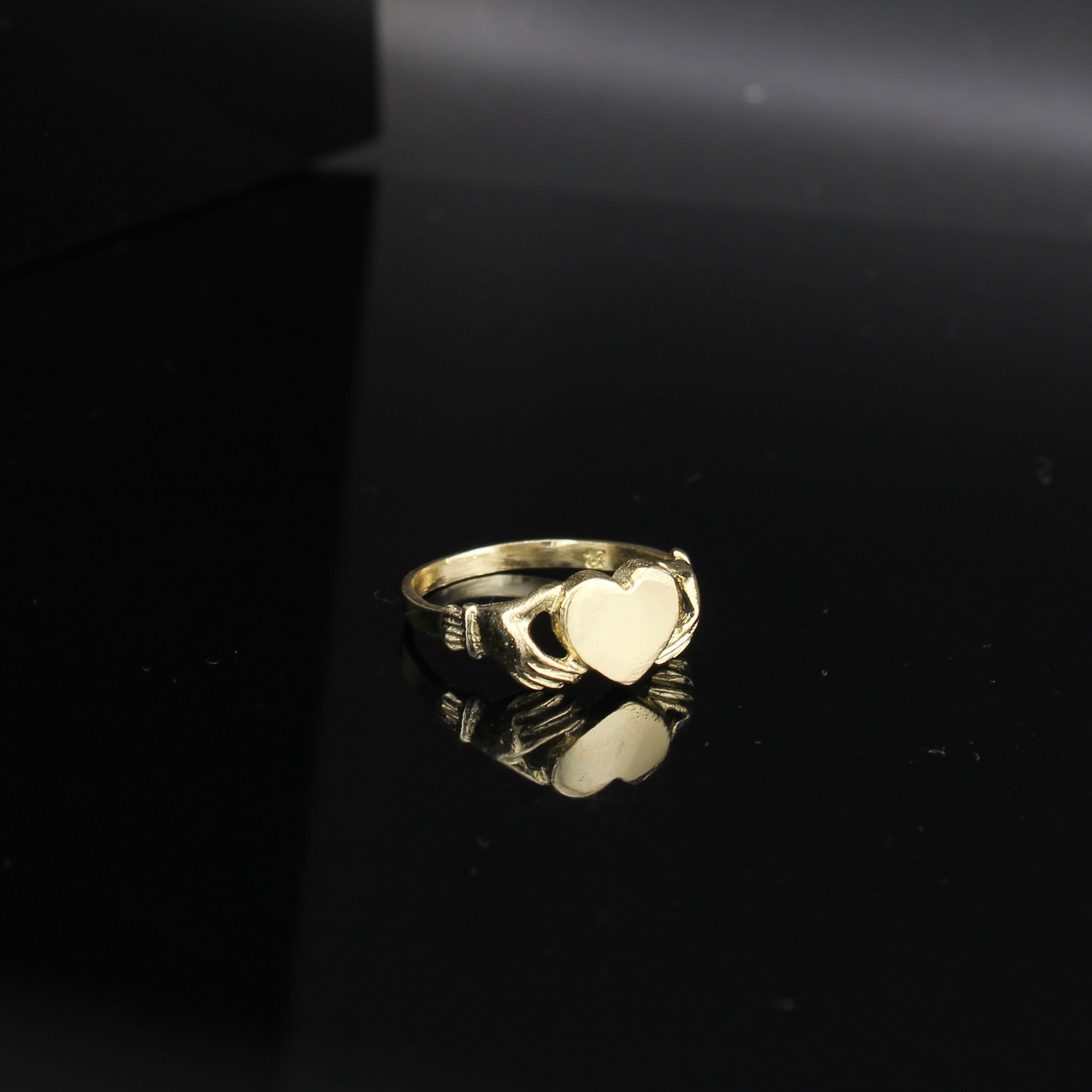 10K Real Gold Claddagh  Heart Ring