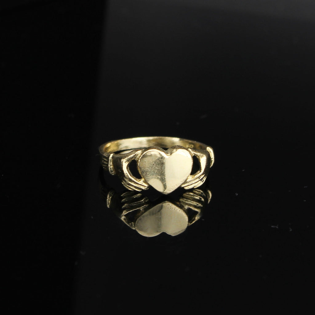 10K Real Gold Claddagh  Heart Ring
