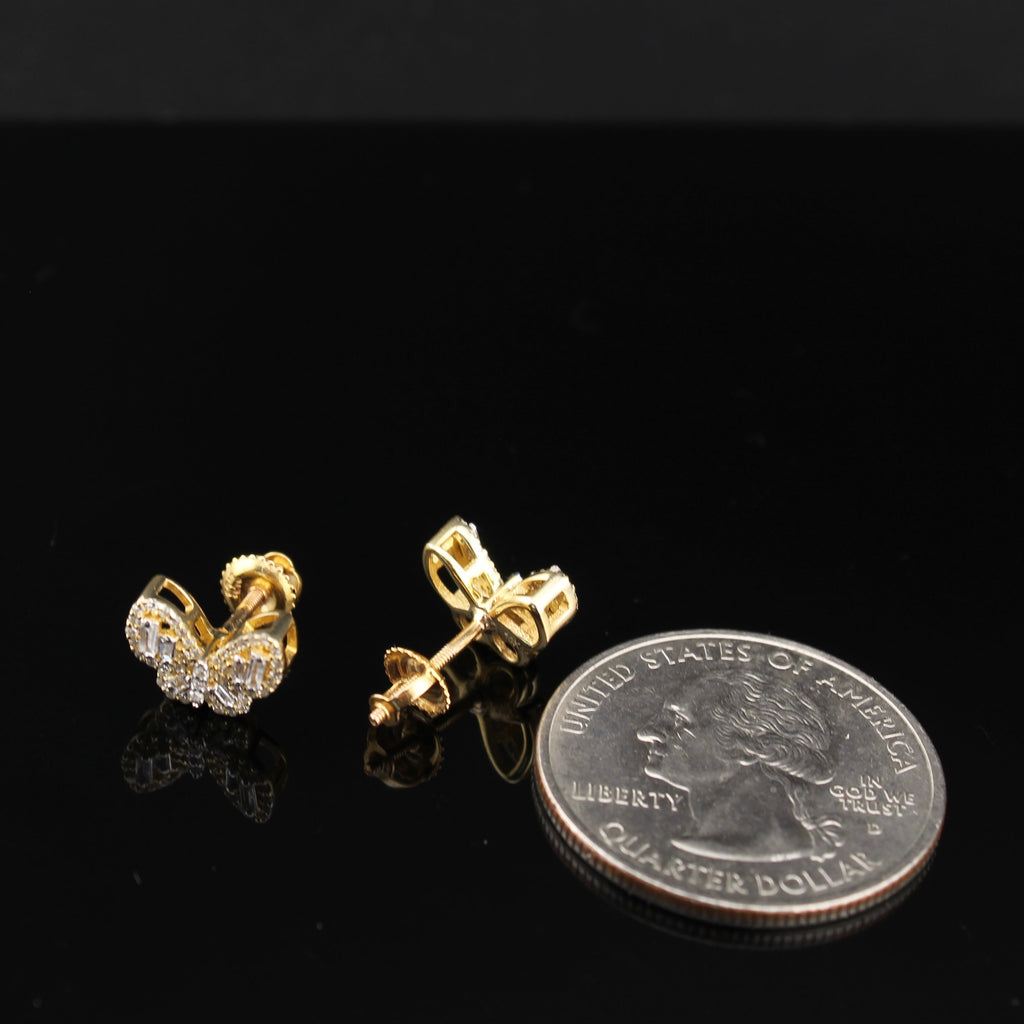 10K Diamond Butterfly Earring Studs 0.30 ctw