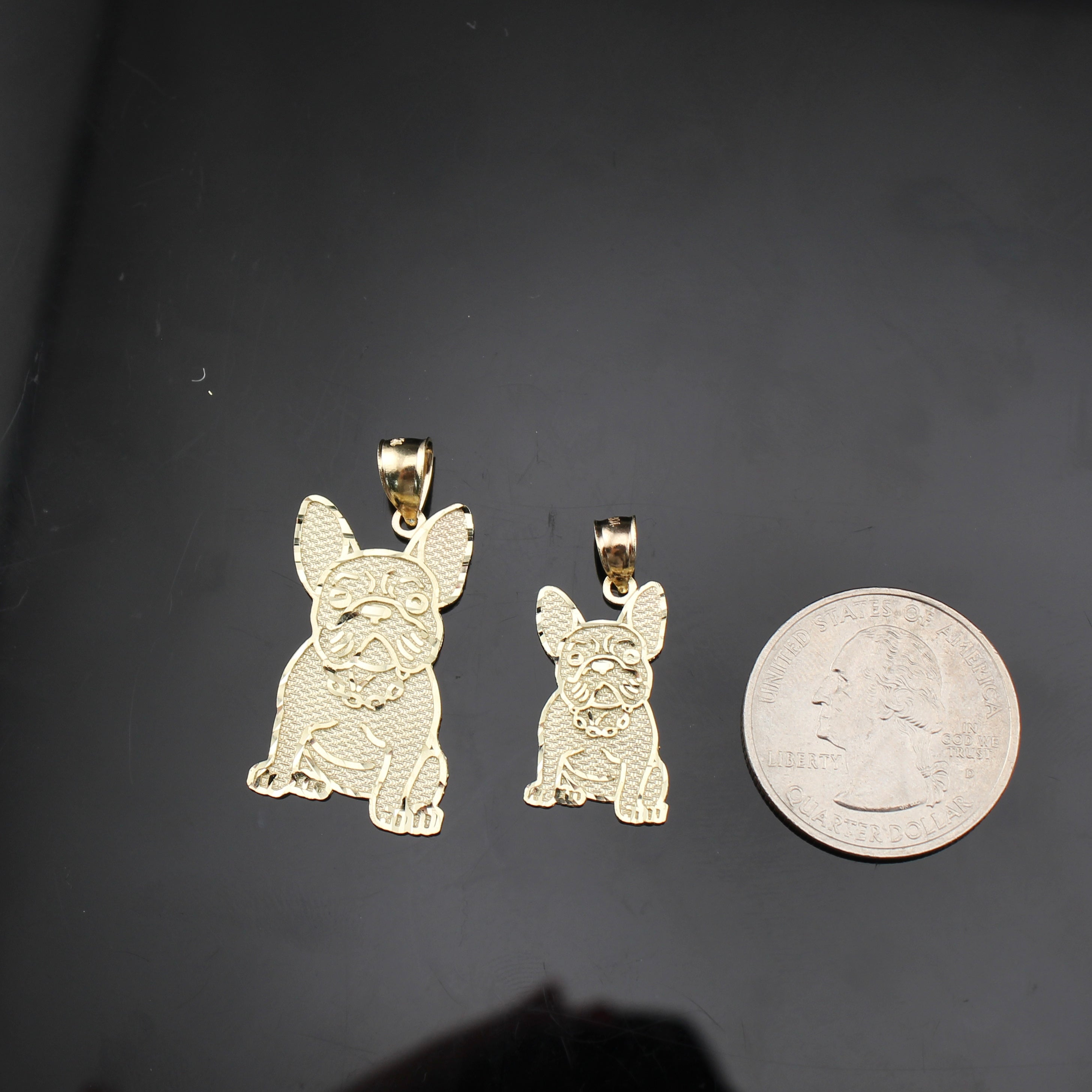 10K Real Gold Bulldog Pendant