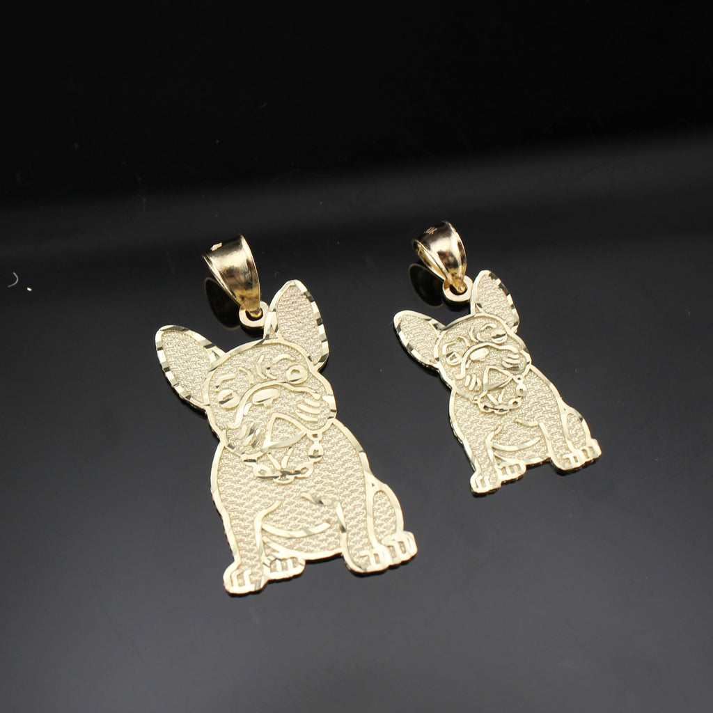 10K Real Gold Bulldog Pendant