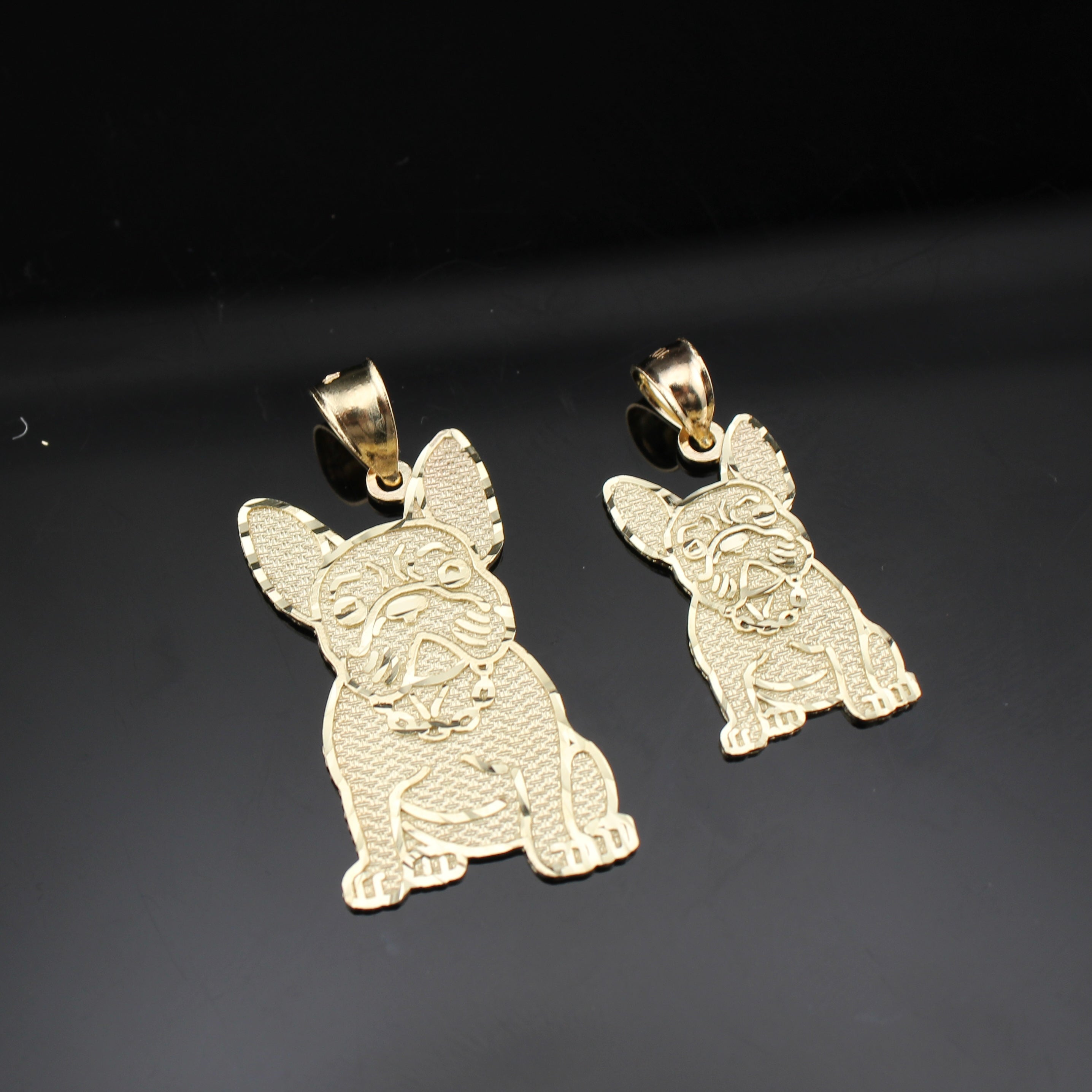 10K Real Gold Bulldog Pendant