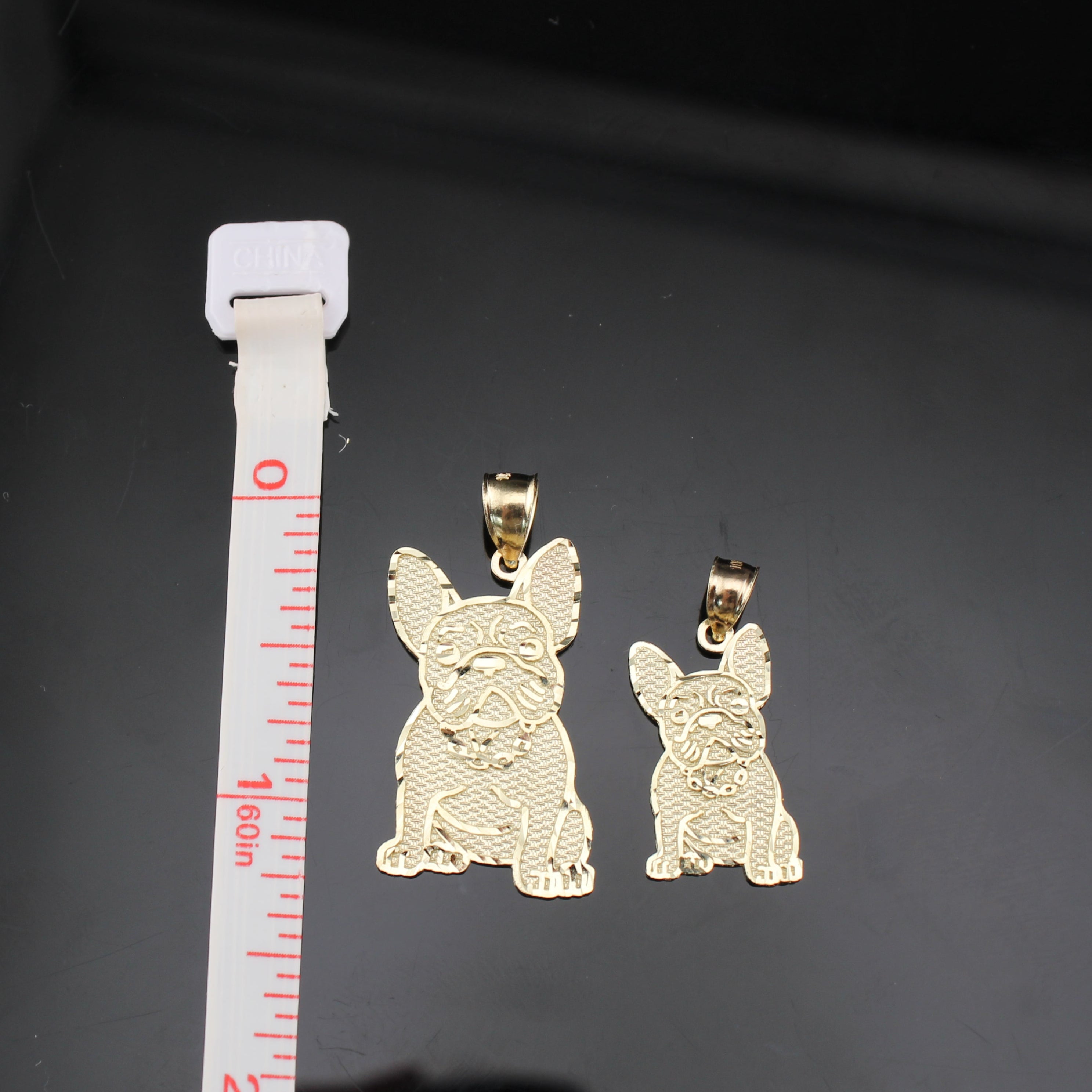 10K Real Gold Bulldog Pendant