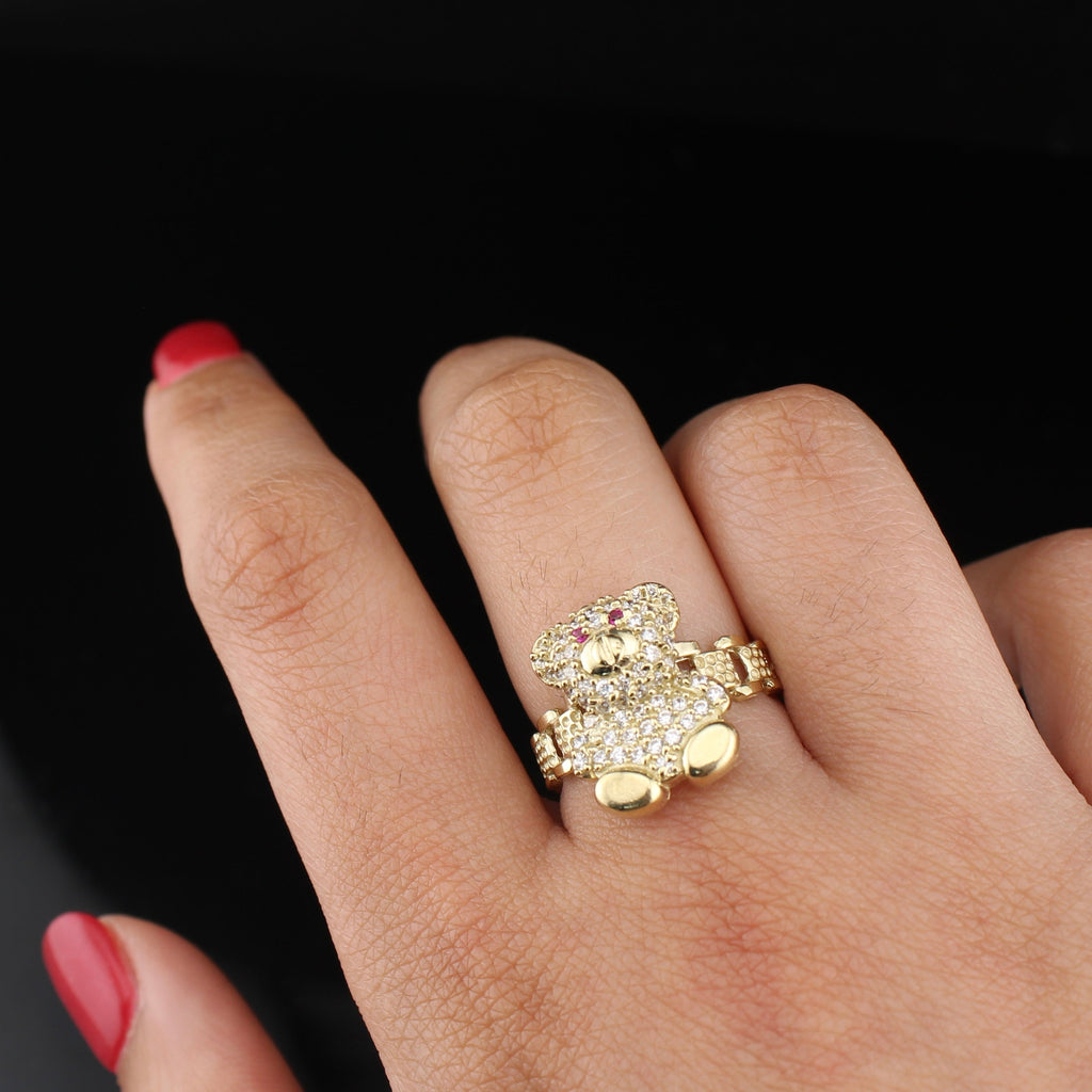 10K Gold Teddy Bear Ring