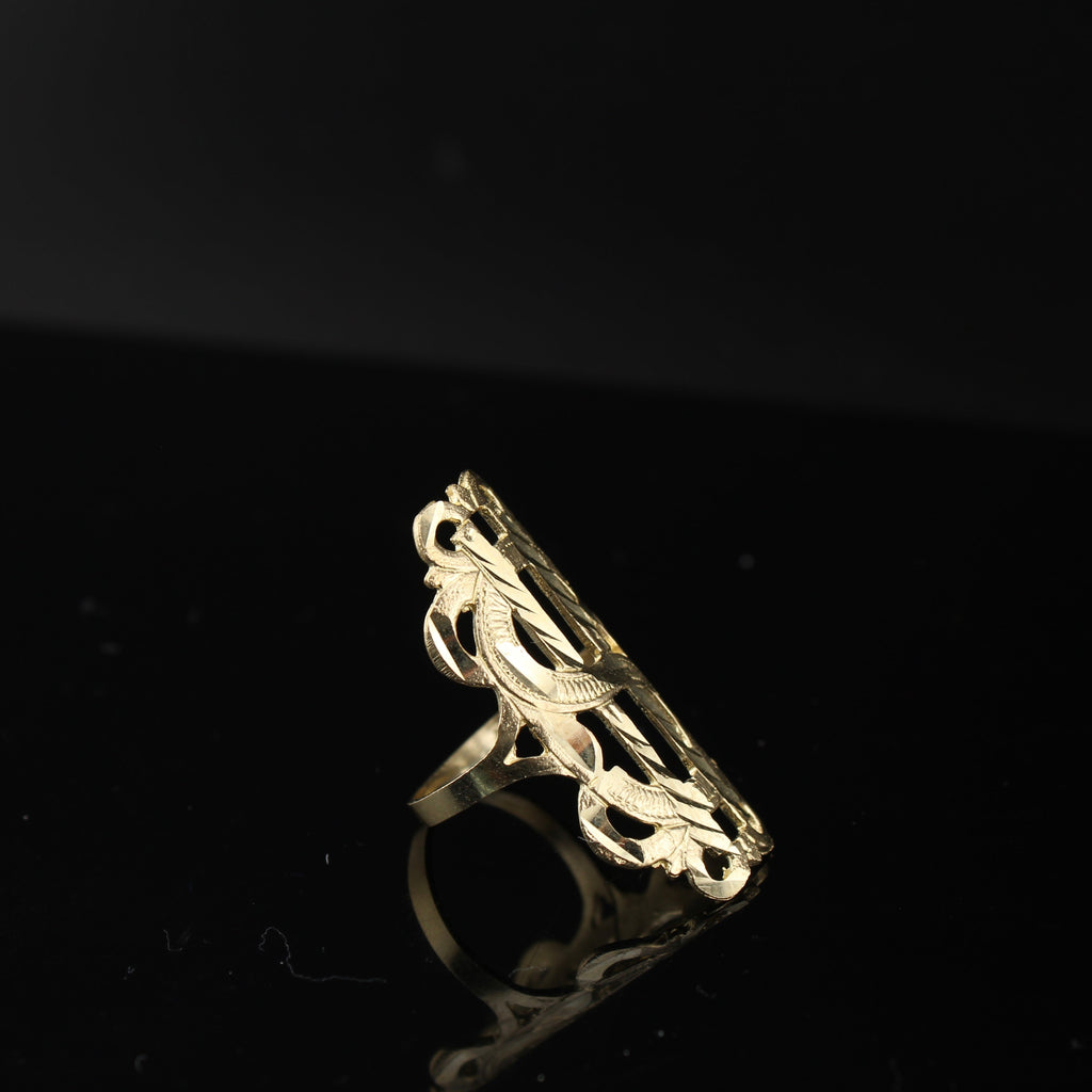 10K Gold Dollar Sign Large Ring