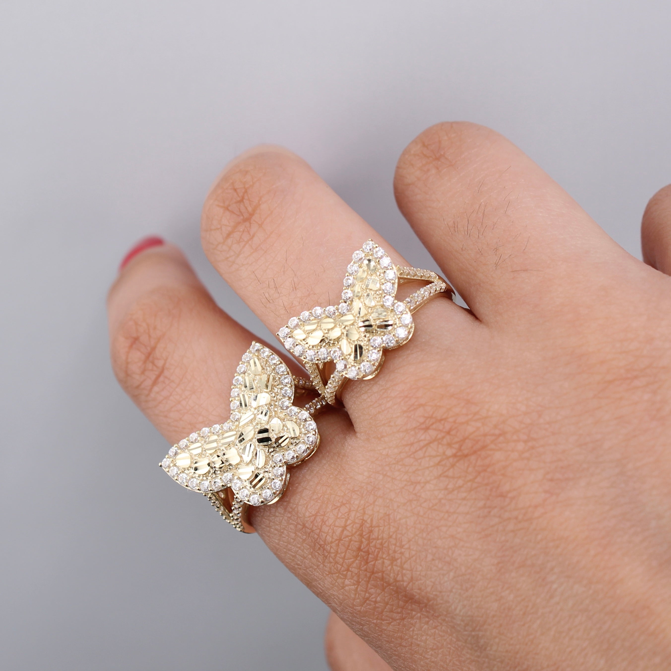 10K Gold Butterfly Nugget Ring