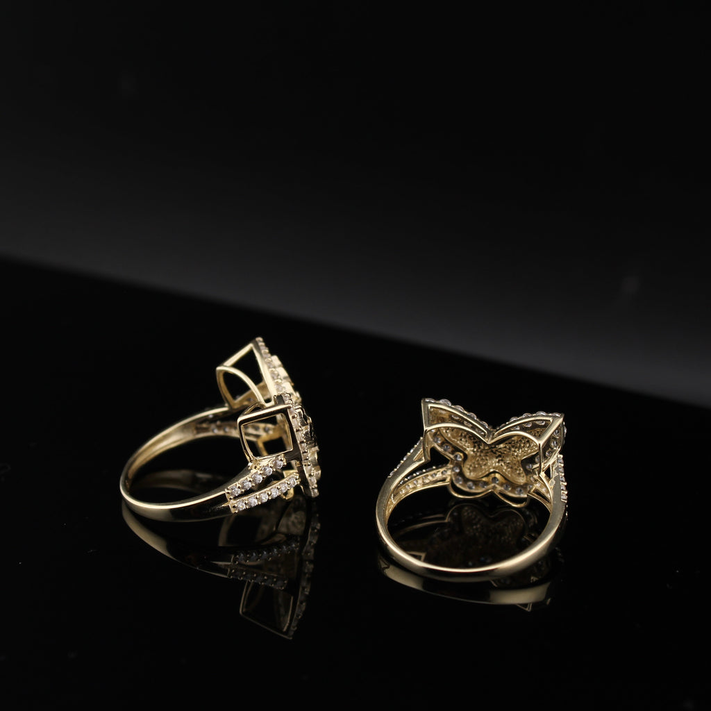 10K Gold Butterfly Nugget Ring