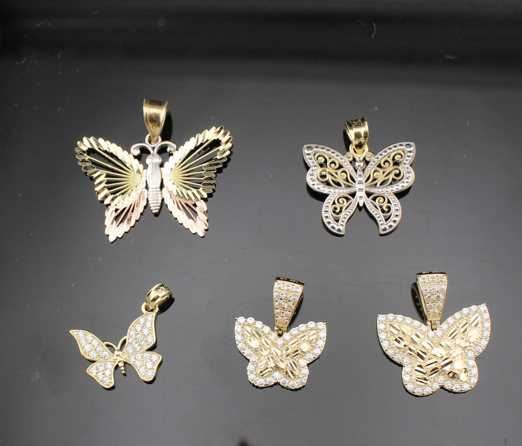 10K Real Gold Butterfly Pendants