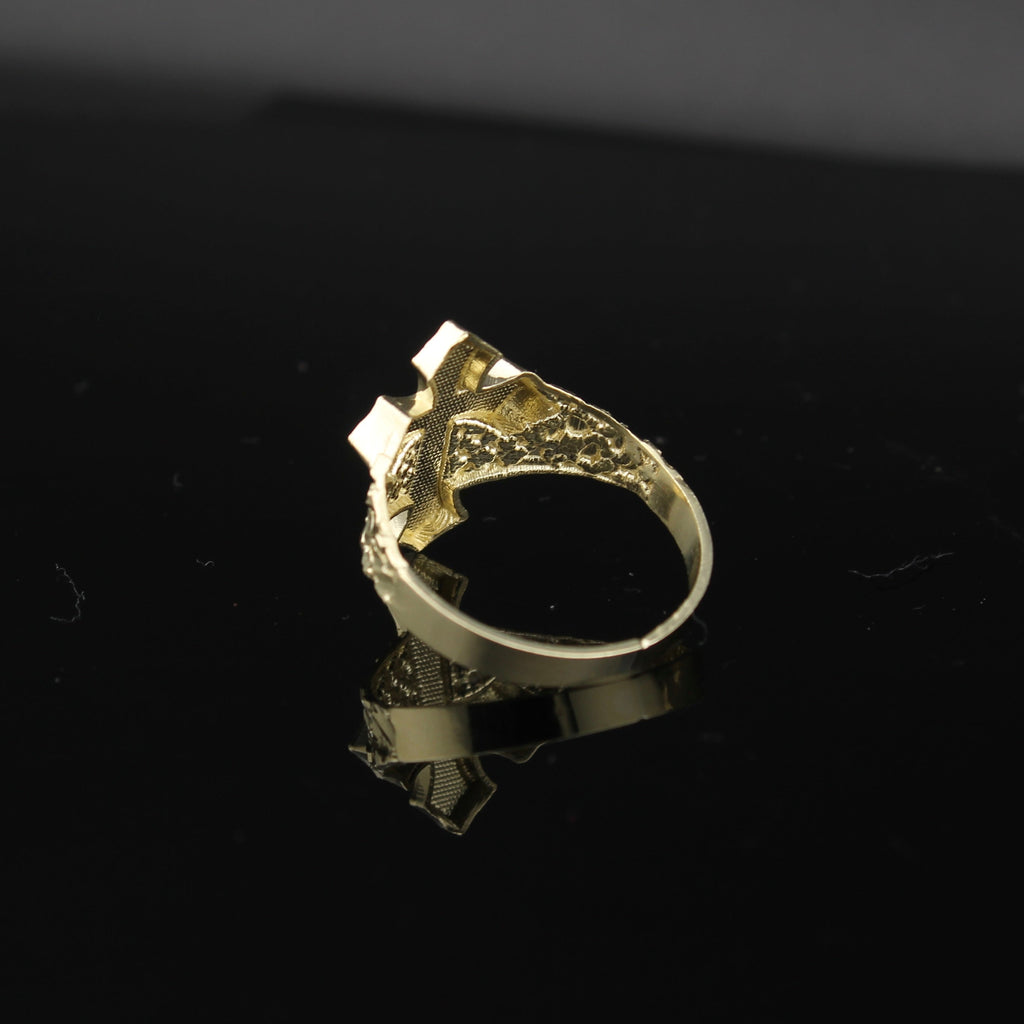 10K Gold Men's Cross Ring