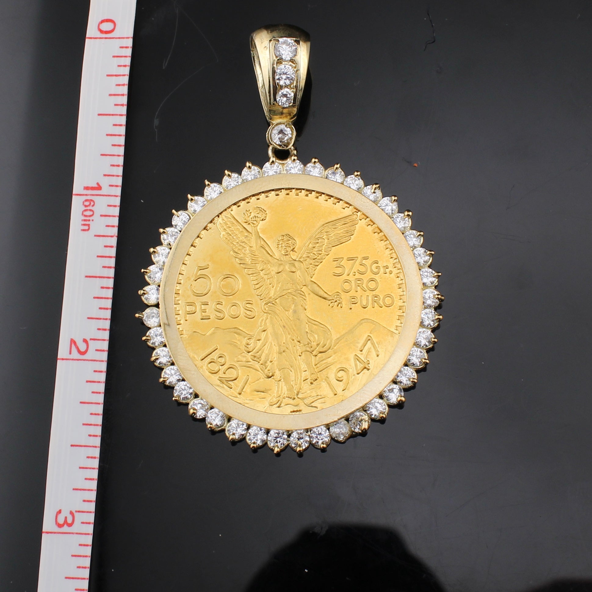 10K Real Gold 50 Pesos Pendant 33.6 grams