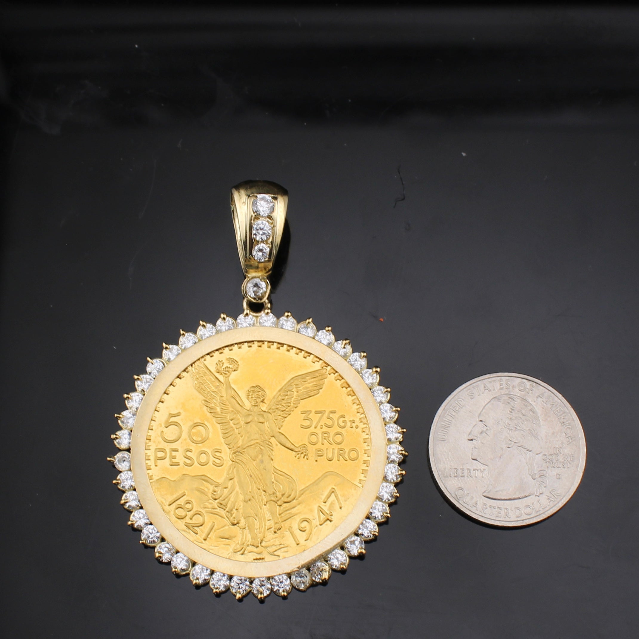 10K Real Gold 50 Pesos Pendant 33.6 grams