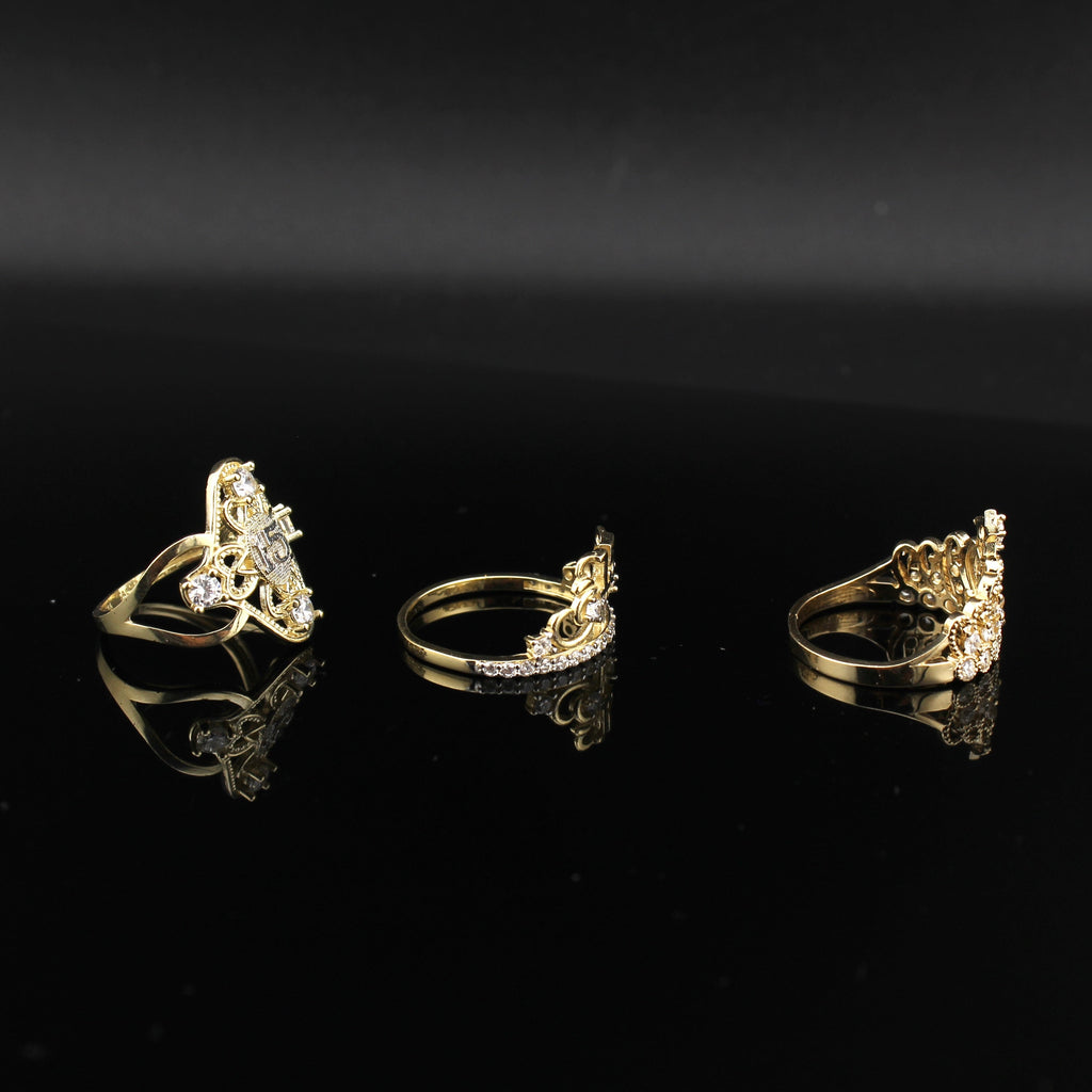10K & 14K Real Gold Quinceañera Ring