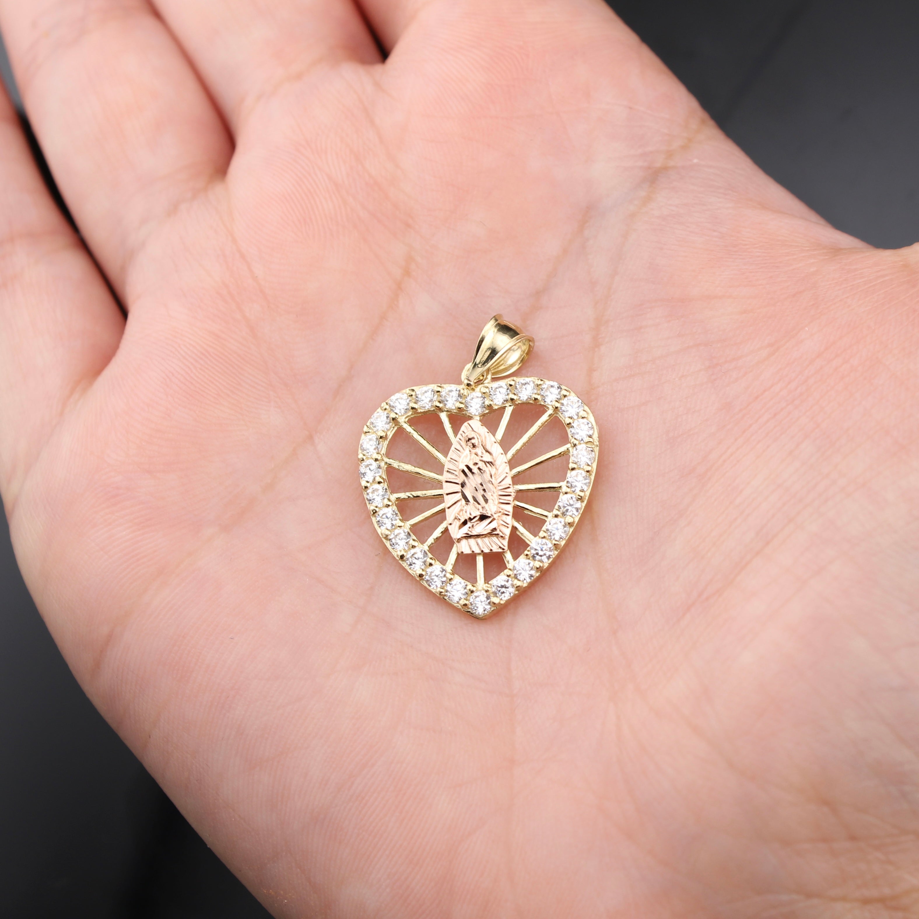 10K Gold Virgin Mary Pendant