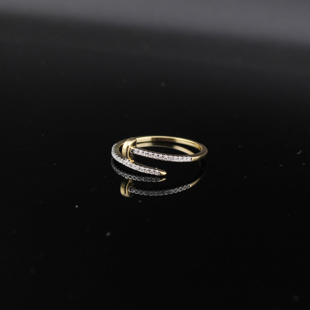 10K Diamond Nail Ring