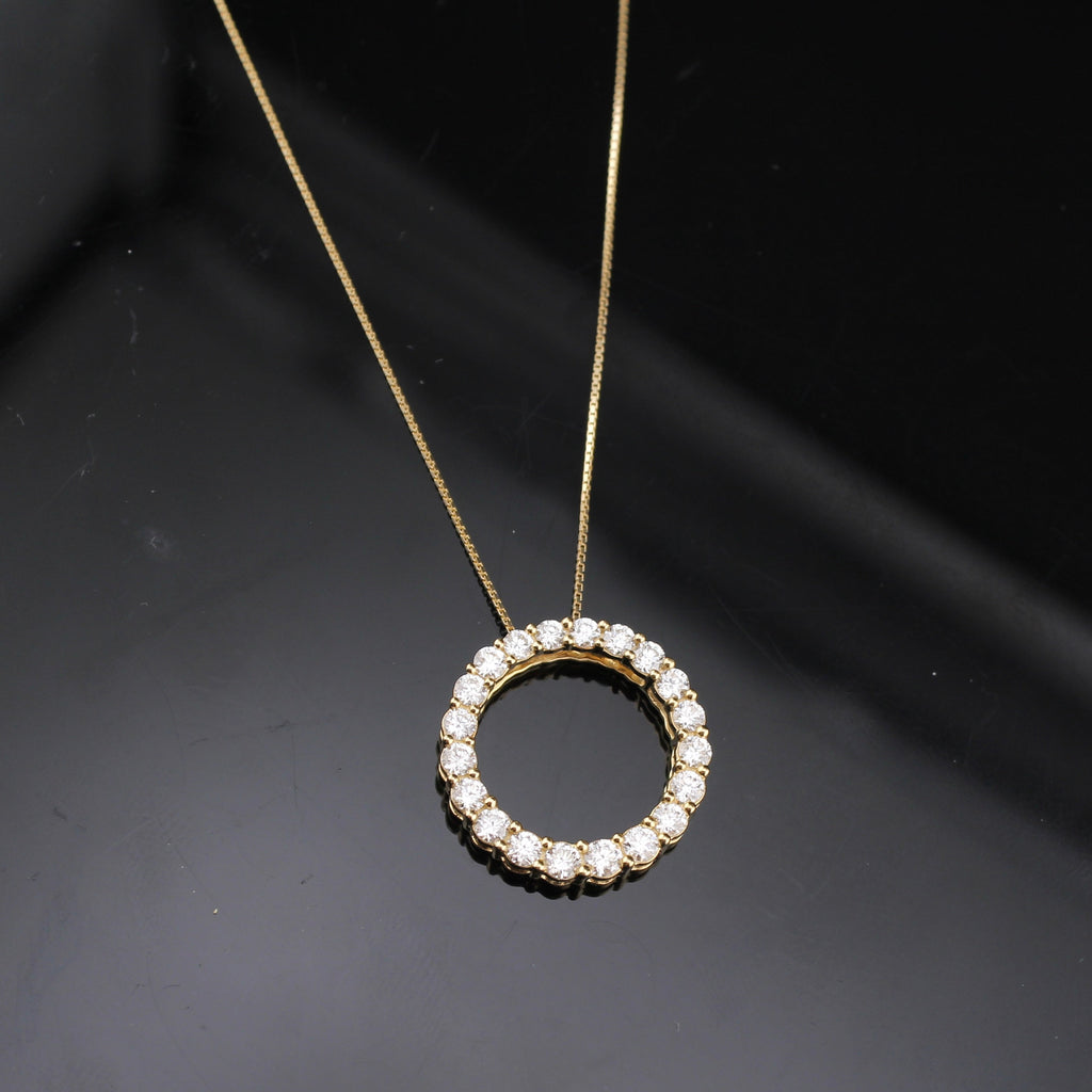 10K Diamond Round Necklace 1.00 ctw